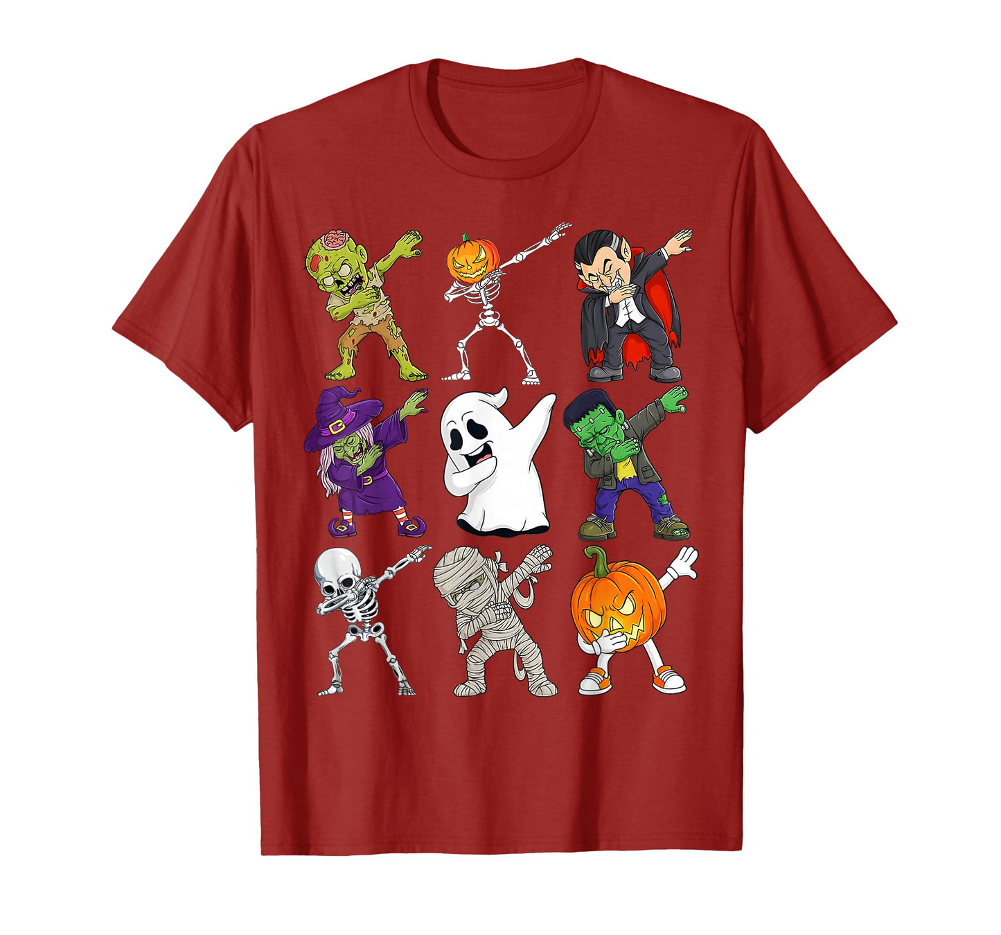 Halloween Ghost Pumpkin Skeleton Dab Costume Boys Girls Kids T-Shirt