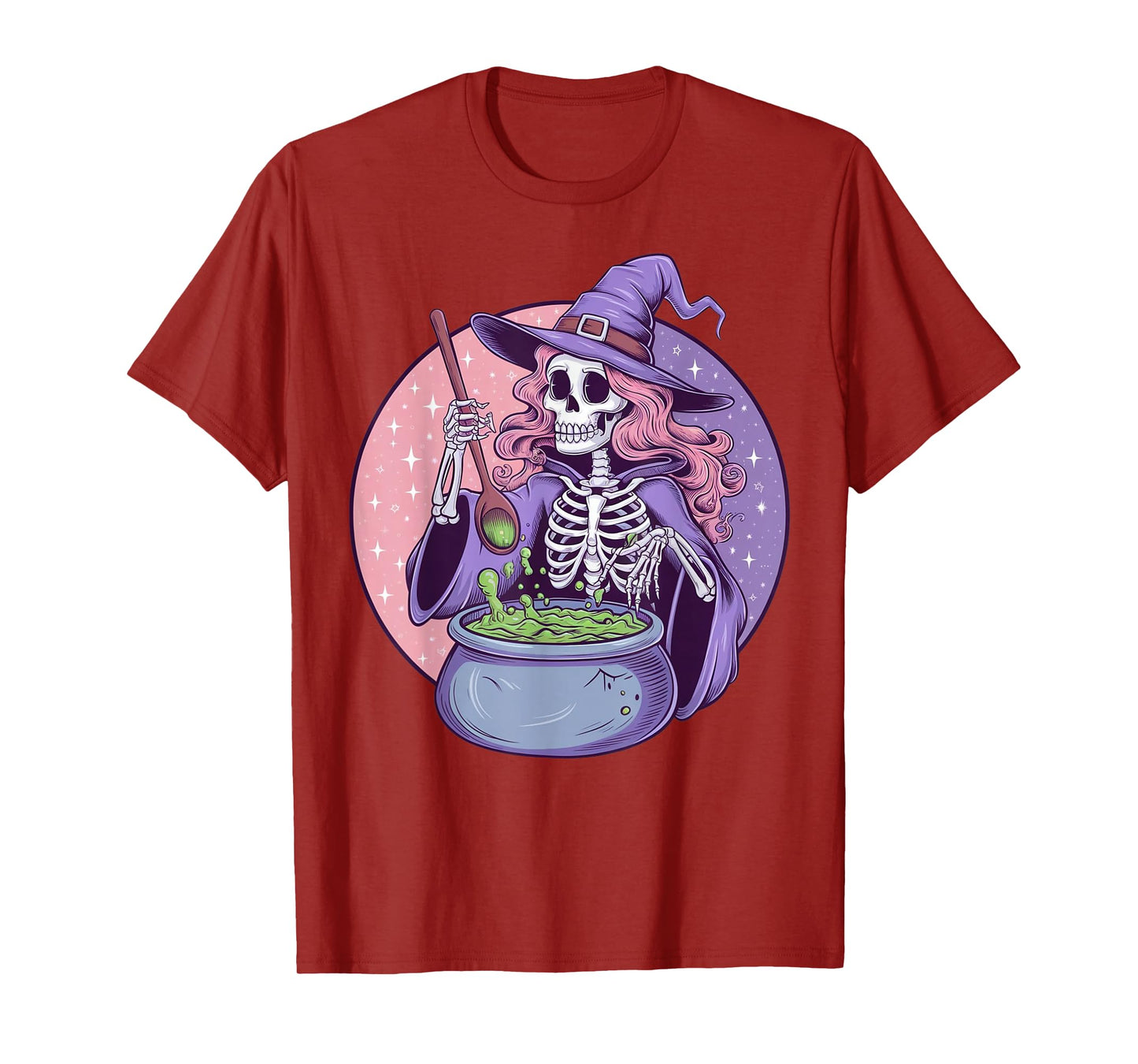 Skeleton Witch mixes Halloween Potion Party Scary October T-Shirt