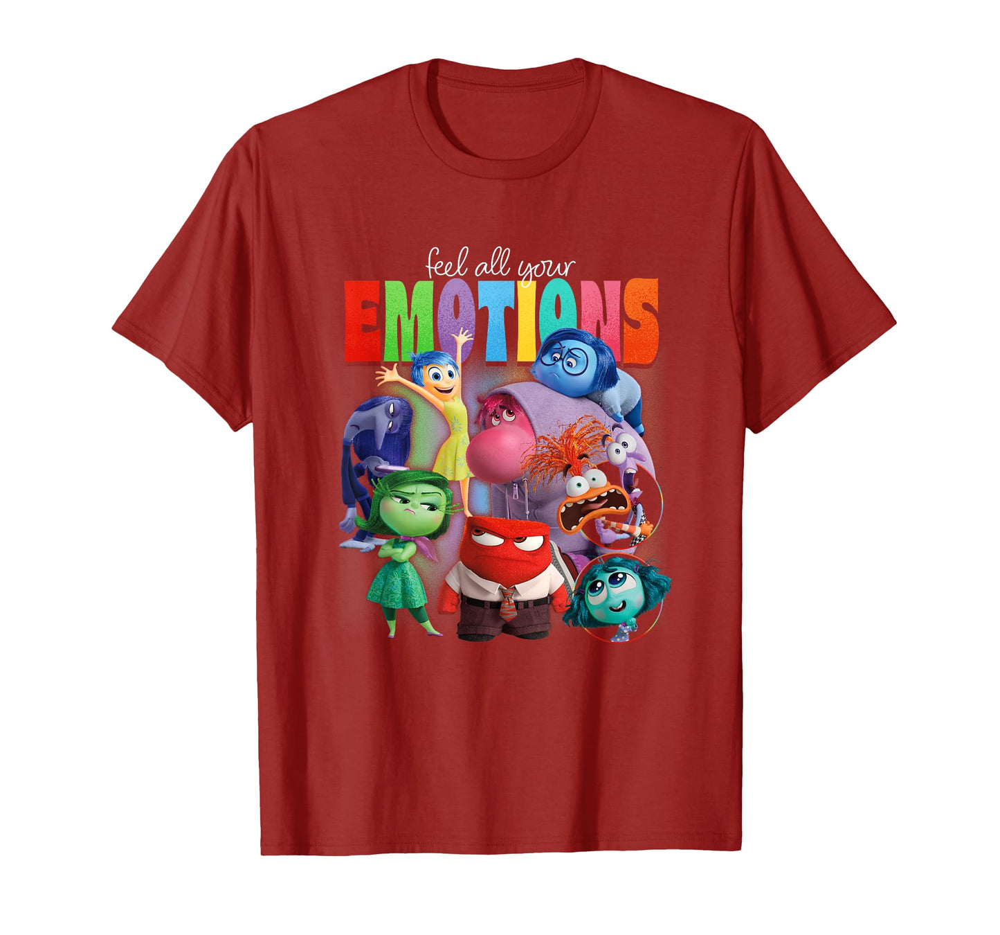 Disney Pixar Inside Out 2 Feel All Your Emotions Vintage T-Shirt