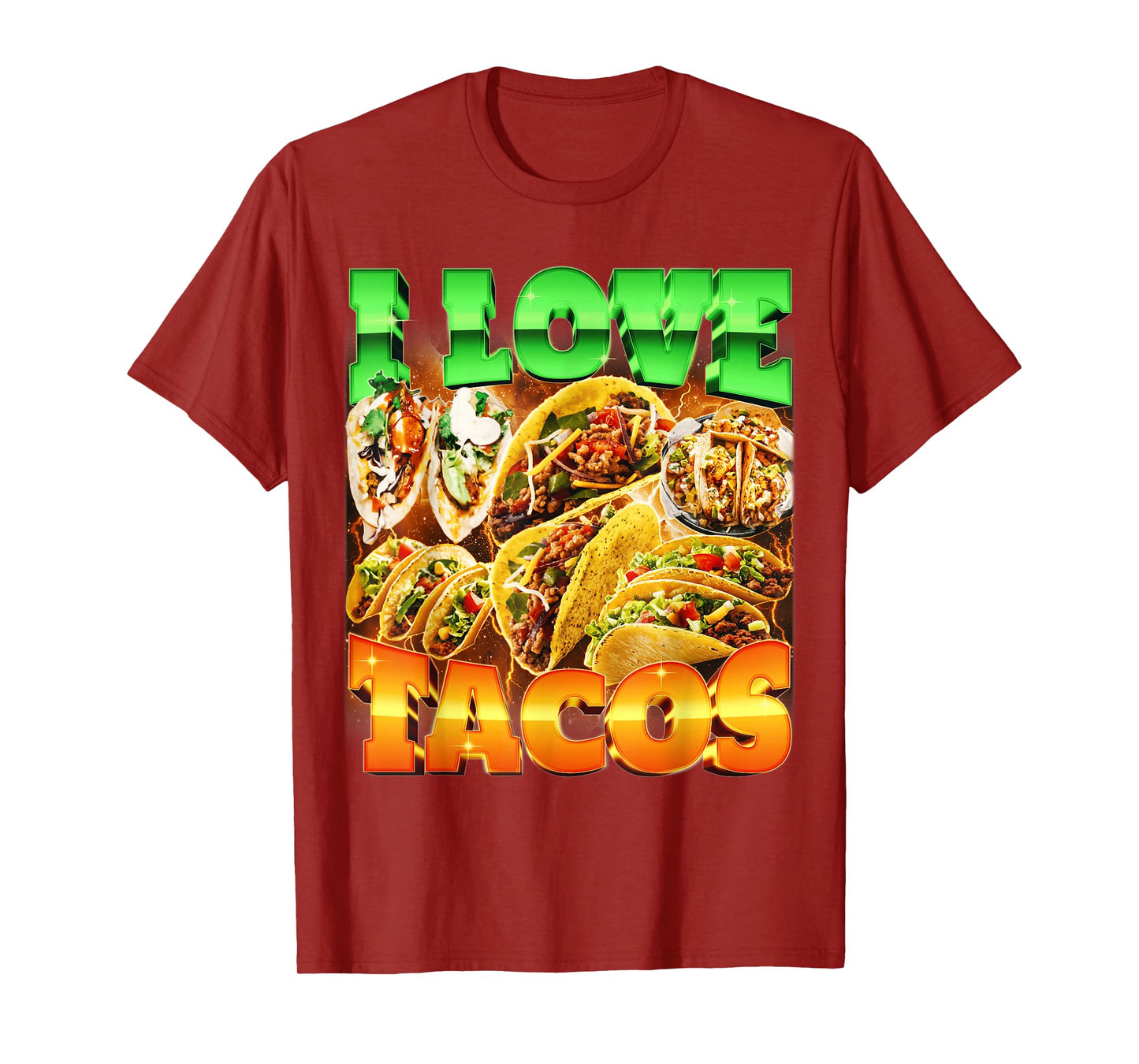 I Love Tacos Funny Meme Bootleg Taco Lover Ironic T-Shirt