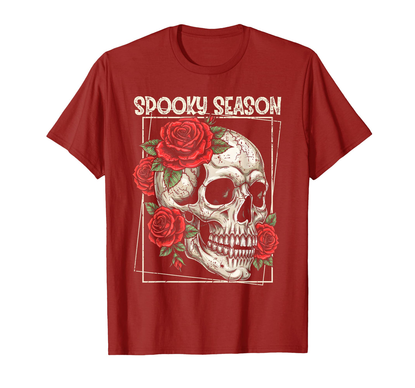 Spooky Season Halloween Skull Creepy Horror Graphic T-Shirt