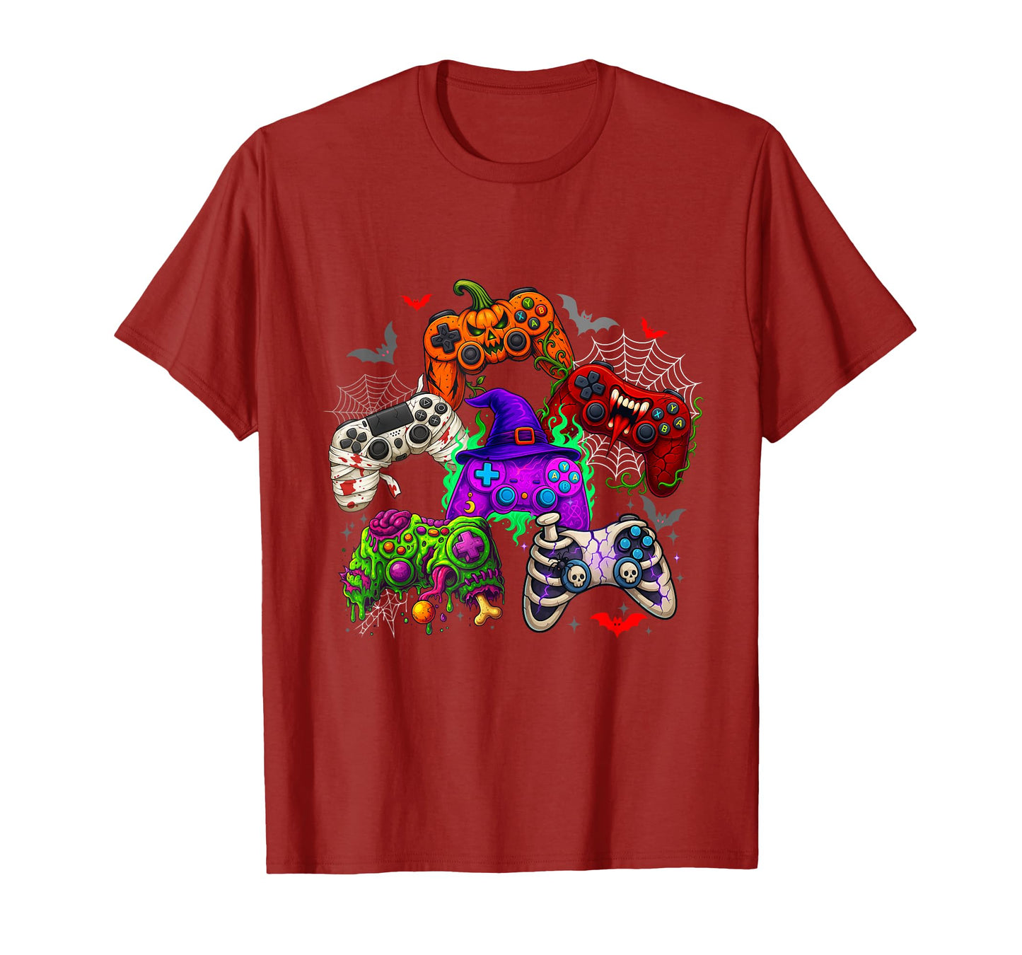 Halloween Skeleton Gaming Controllers Mummy Boys Video Game T-Shirt