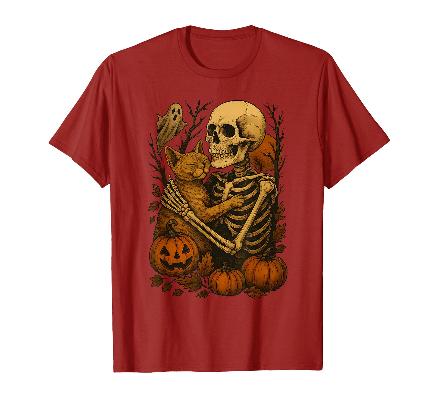 Skeleton Hugging Devon Rex T-Shirt