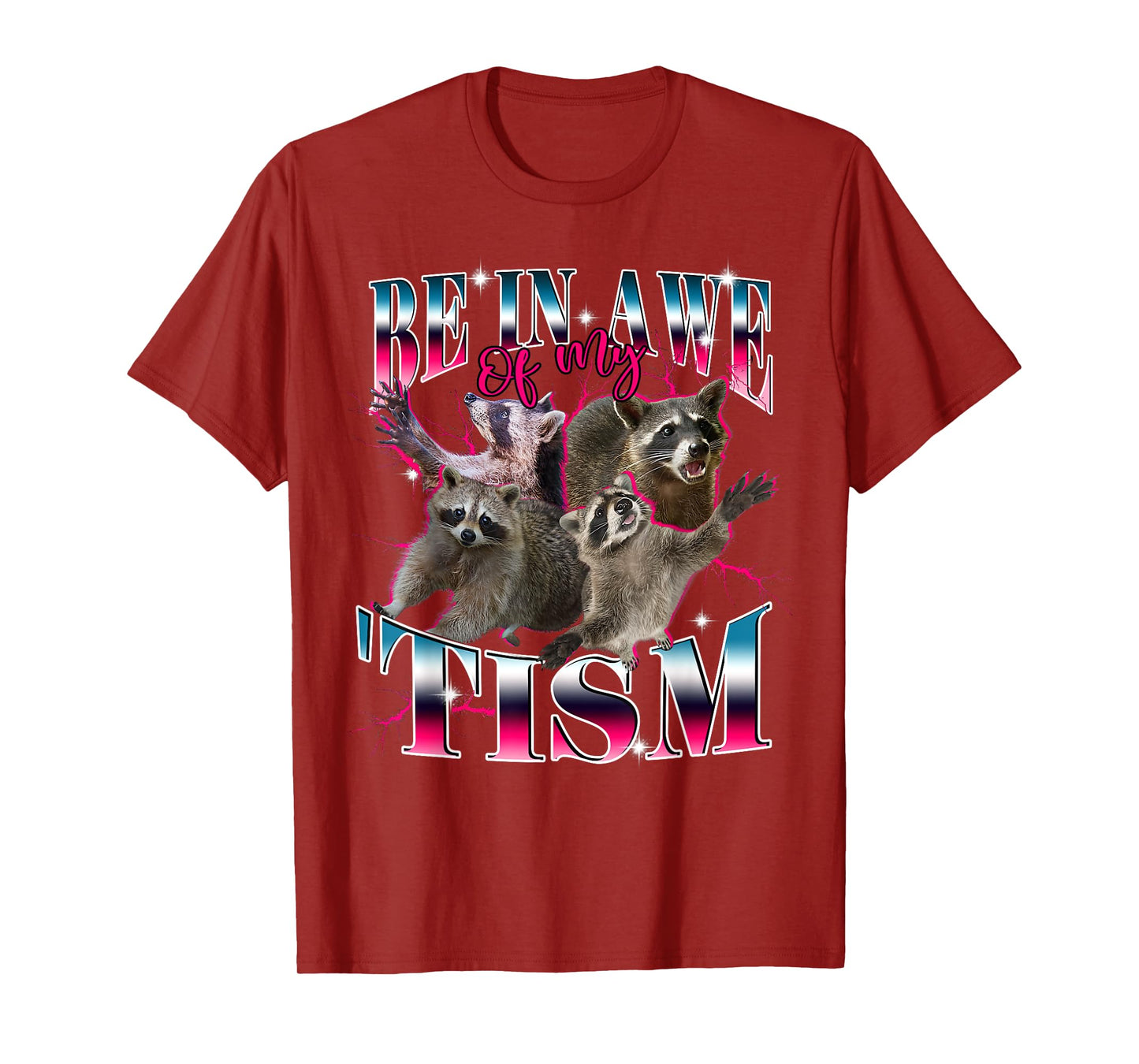 Autism Funny Be In Awe Of My 'Tism Meme Autistic Raccoon Kid T-Shirt