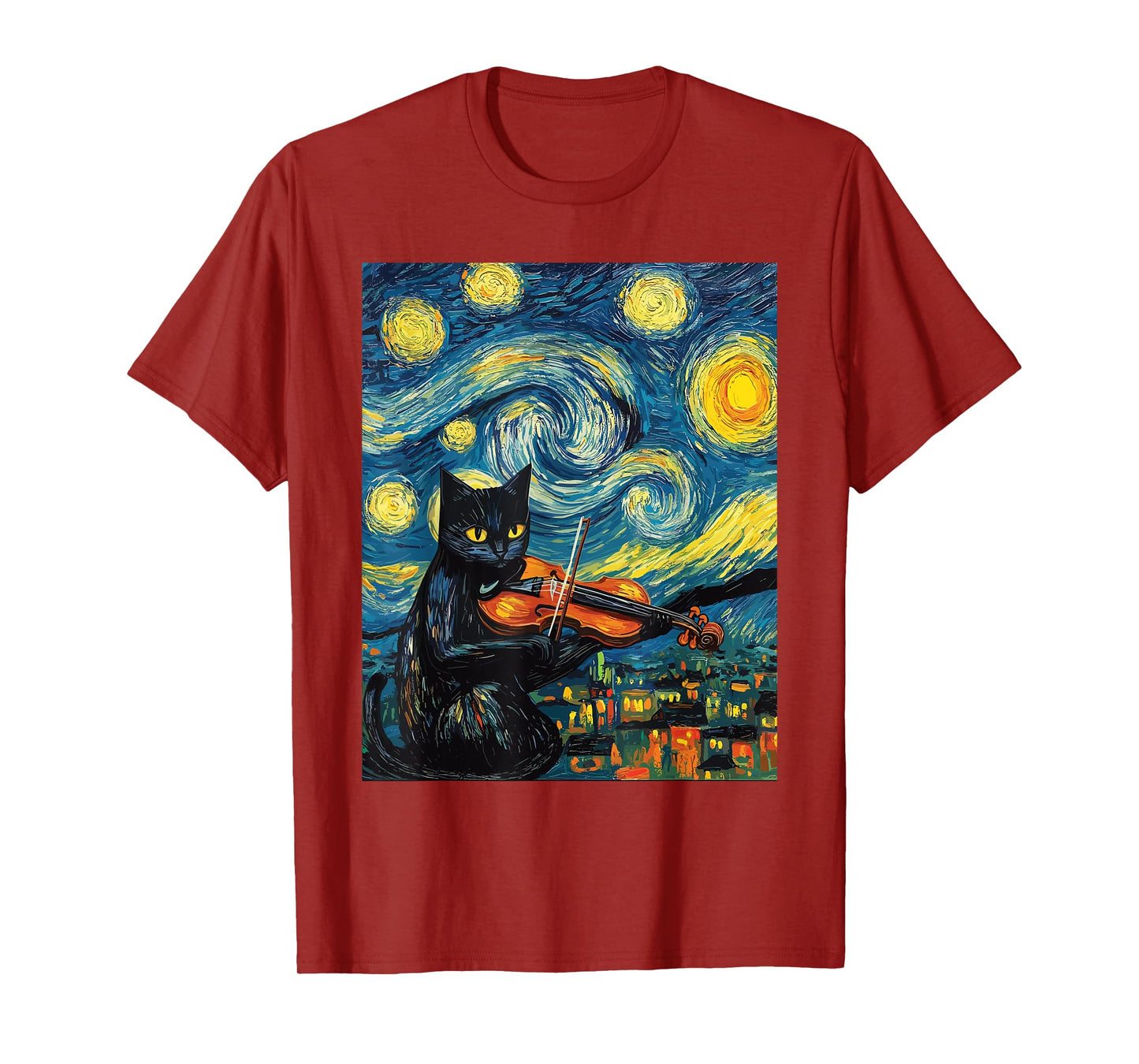 Funny Violin Viola Cat T-Shirt for Men Women Kids