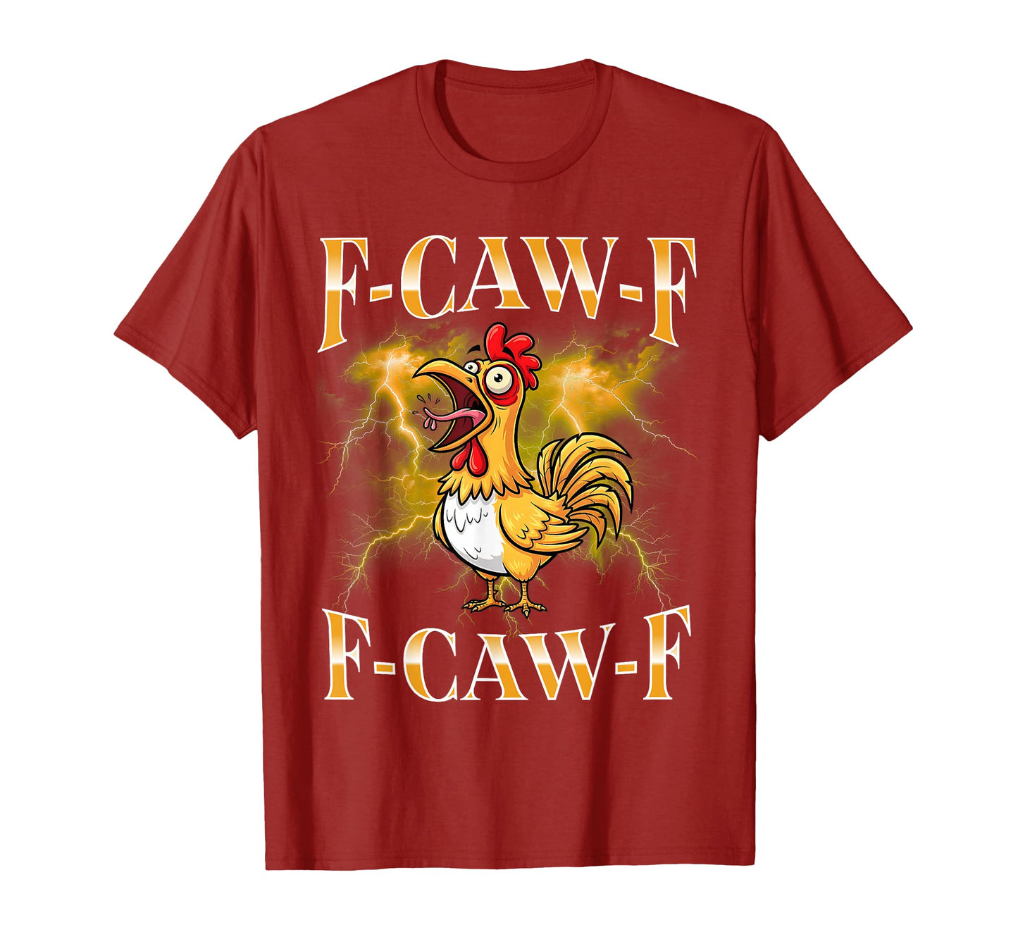 F-Caw-F Black Chicken Funny Cartoon Bootleg Adult Humor Meme T-Shirt