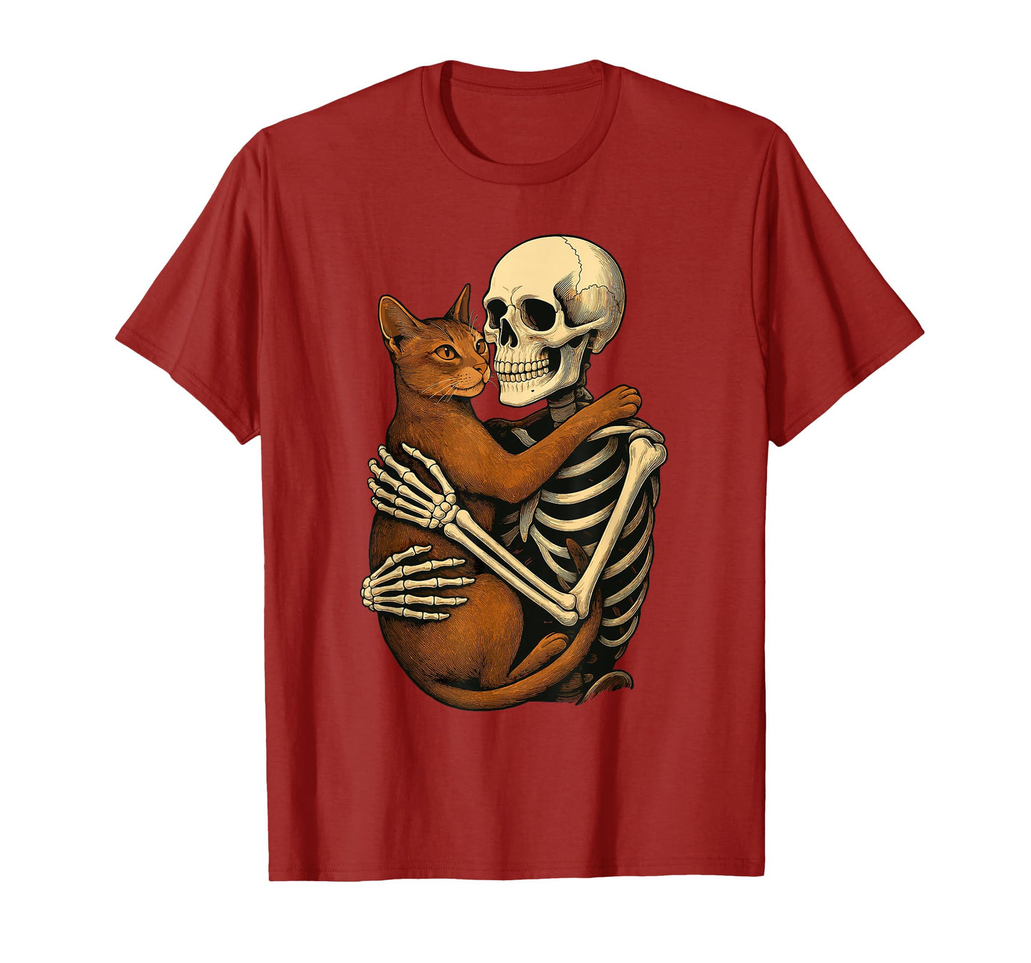 Skeleton Hugging Abyssinian T-Shirt
