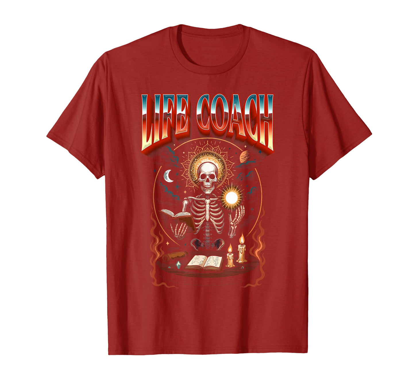 Life Coach Skeleton Occult Mystic Halloween Design T-Shirt
