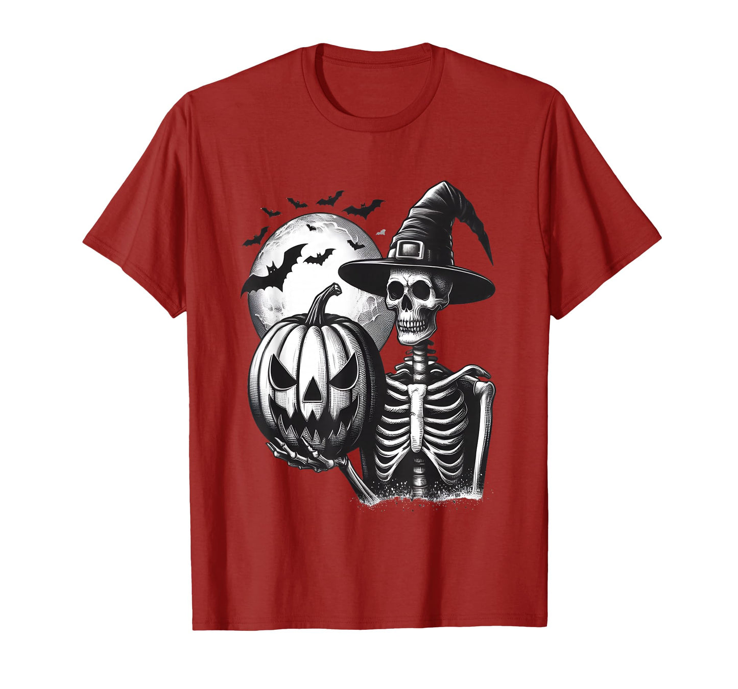Vintage Spooky Skeleton Scary Halloween Horror Night T-Shirt