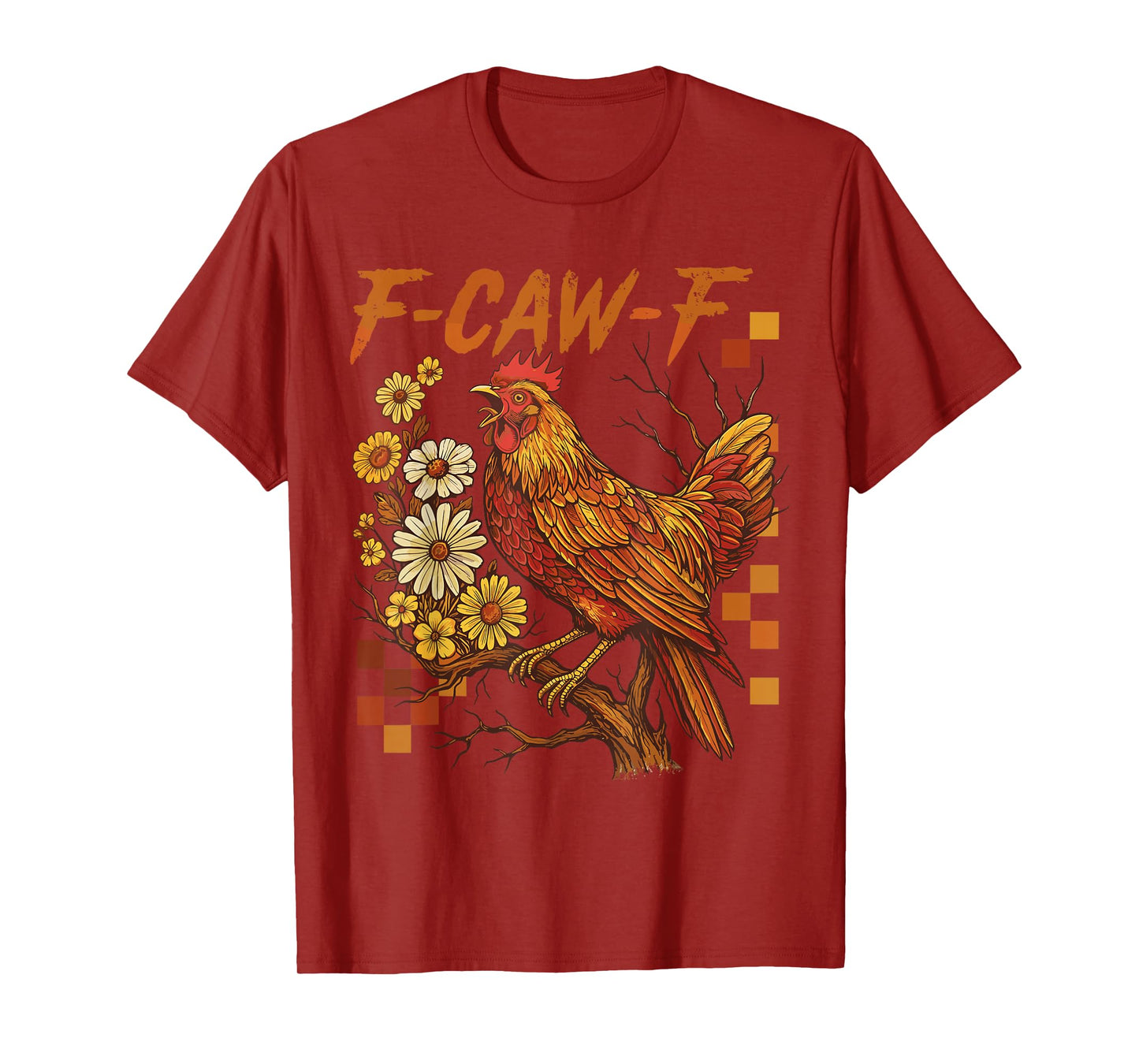 Chicken F-CAW-F Funny Rooster Meme Halloween Humor T-Shirt