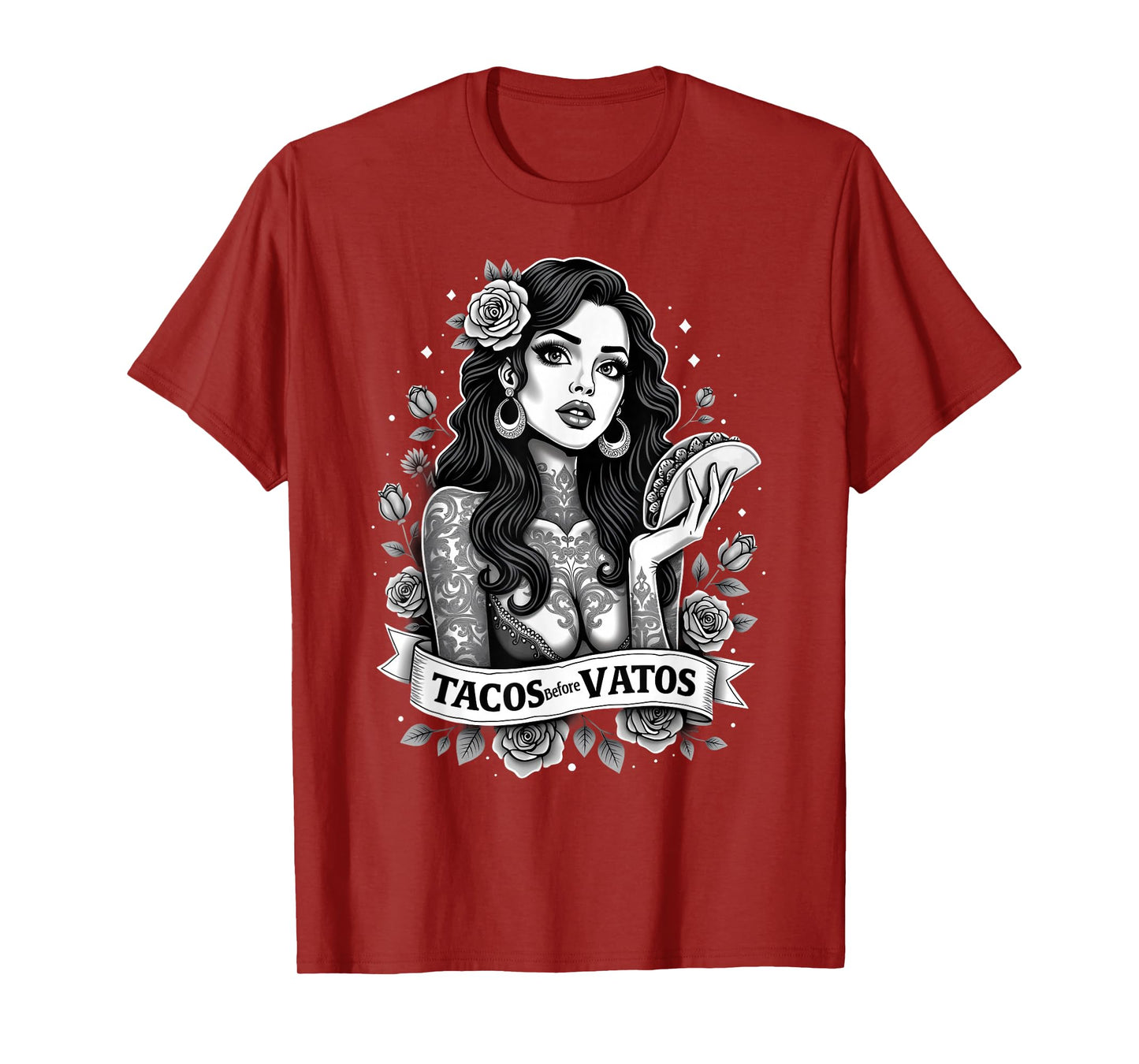 Sarcastic Spanish Mexican Tacos Before Vatos T-Shirt