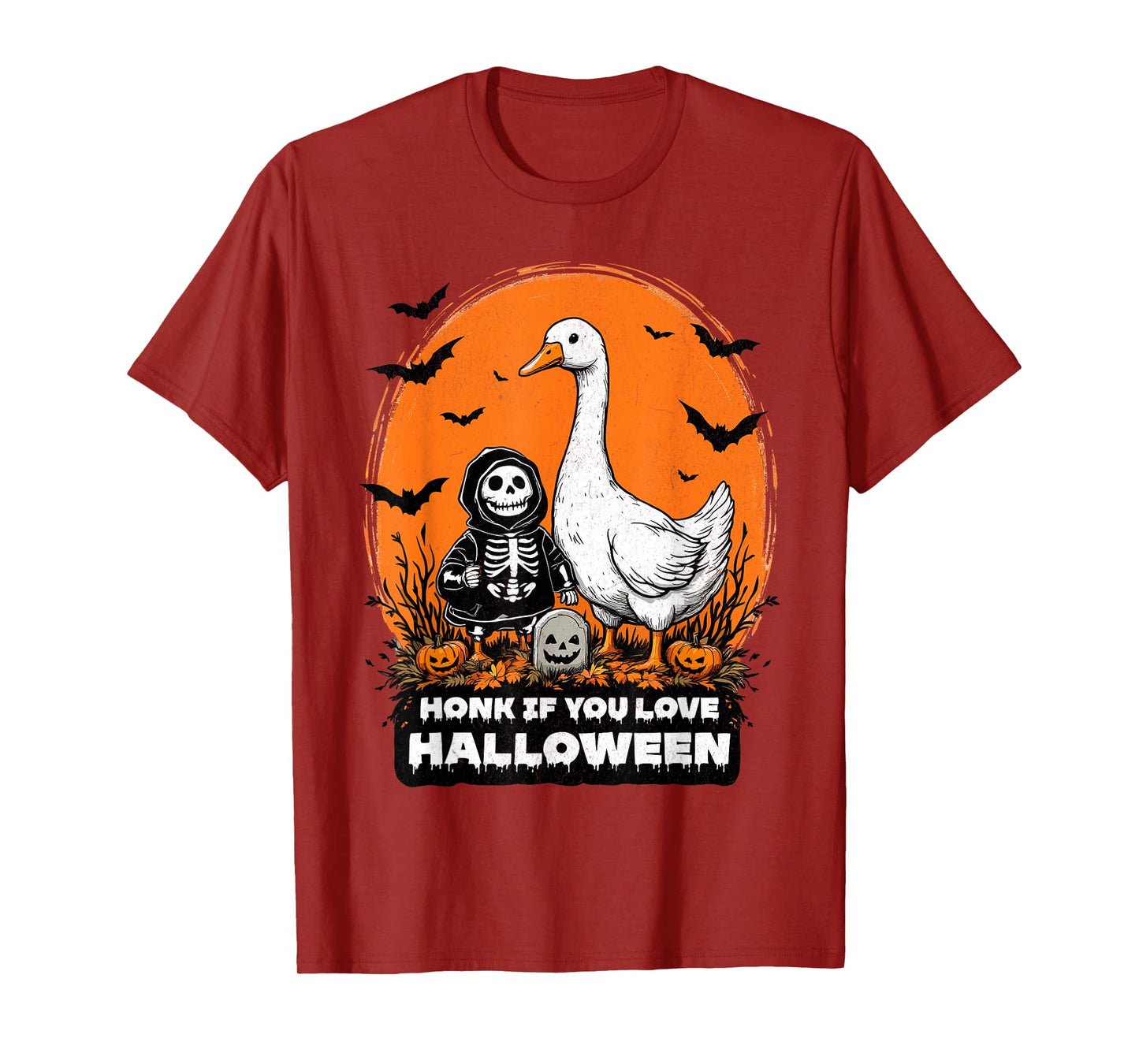 Honk If You Love Funny Halloween Goose Spooky Season Outfit T-Shirt