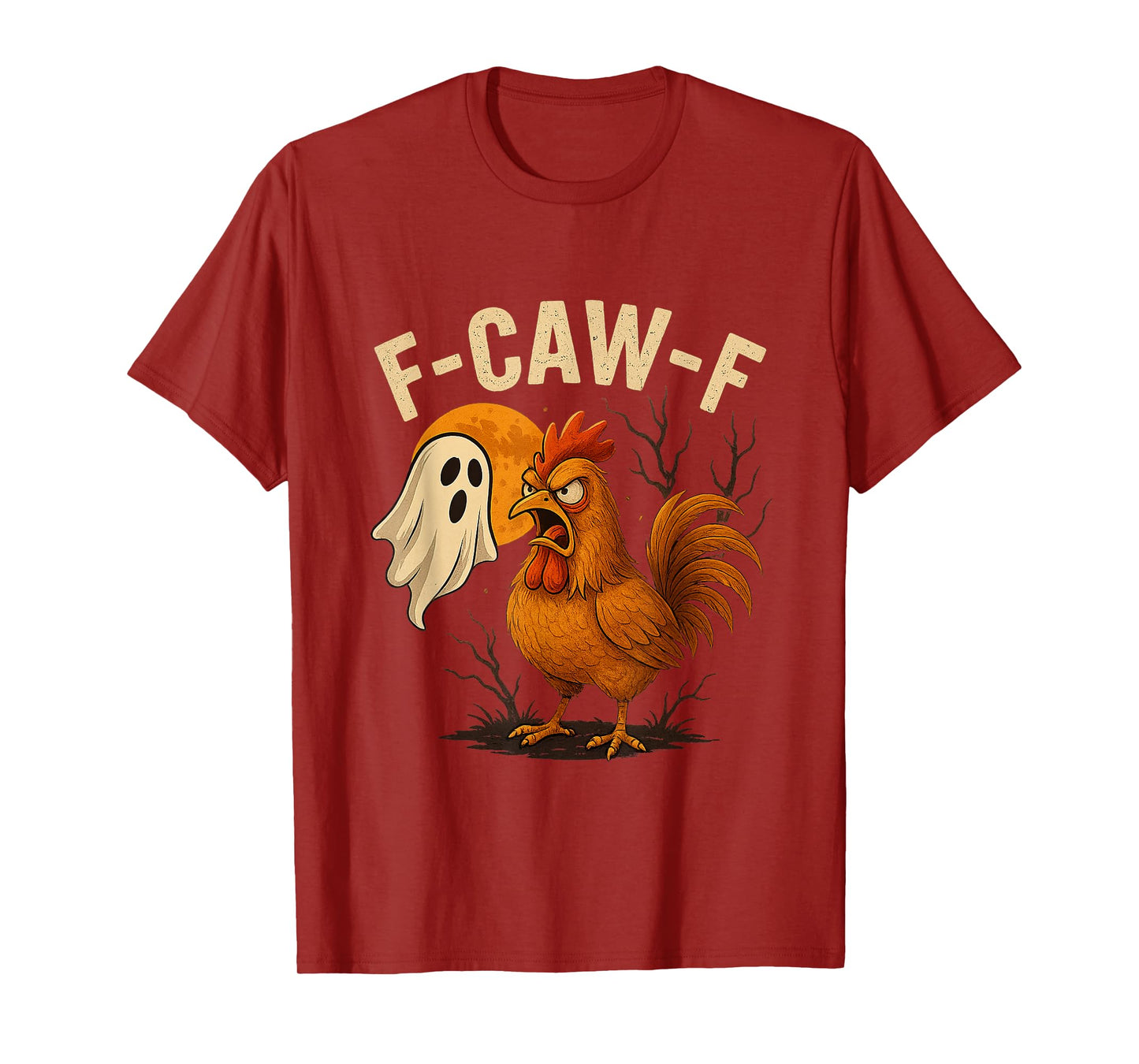 Funny F-Caw-F Chicken FCAWF Chicken Halloween Ghost T-Shirt