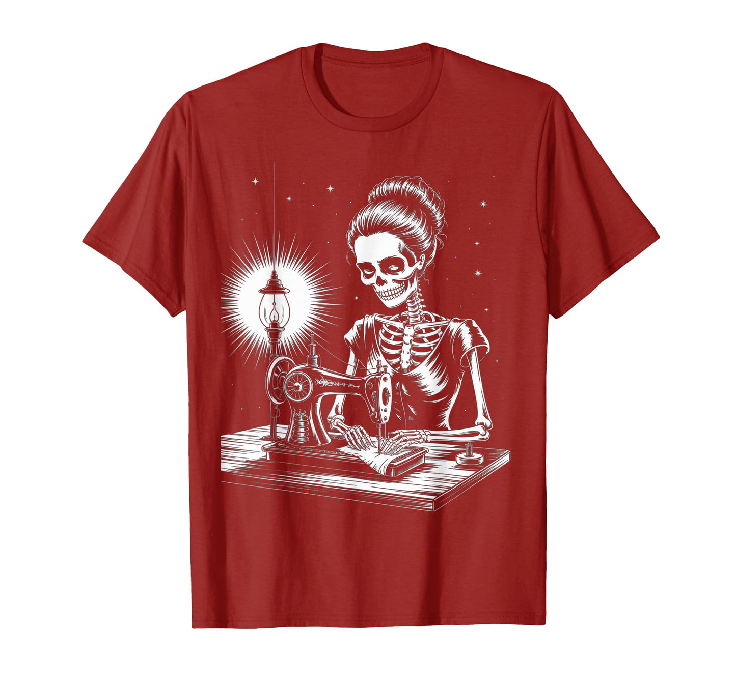 Skeleton Sewer Quilter Funny Sewing Lover Halloween T-Shirt