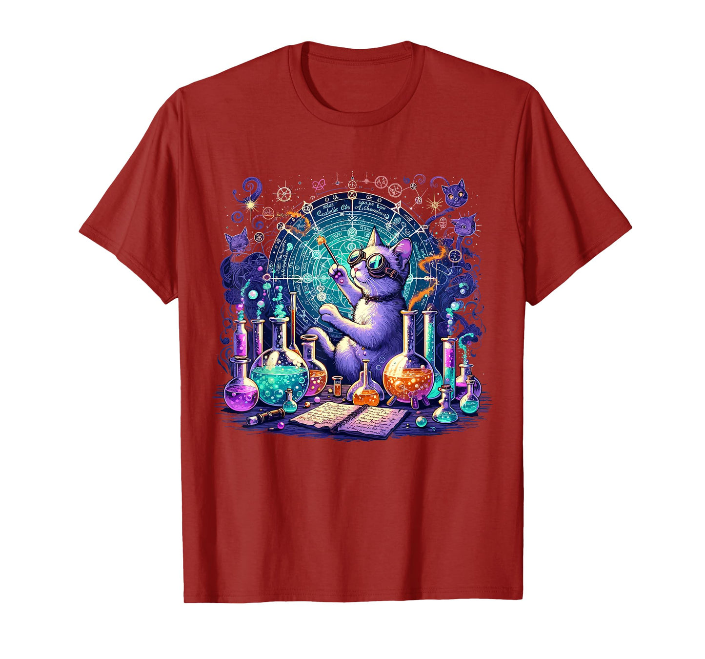 Cat Chemistry Science Lover Funny Chemist Student Teacher T-Shirt