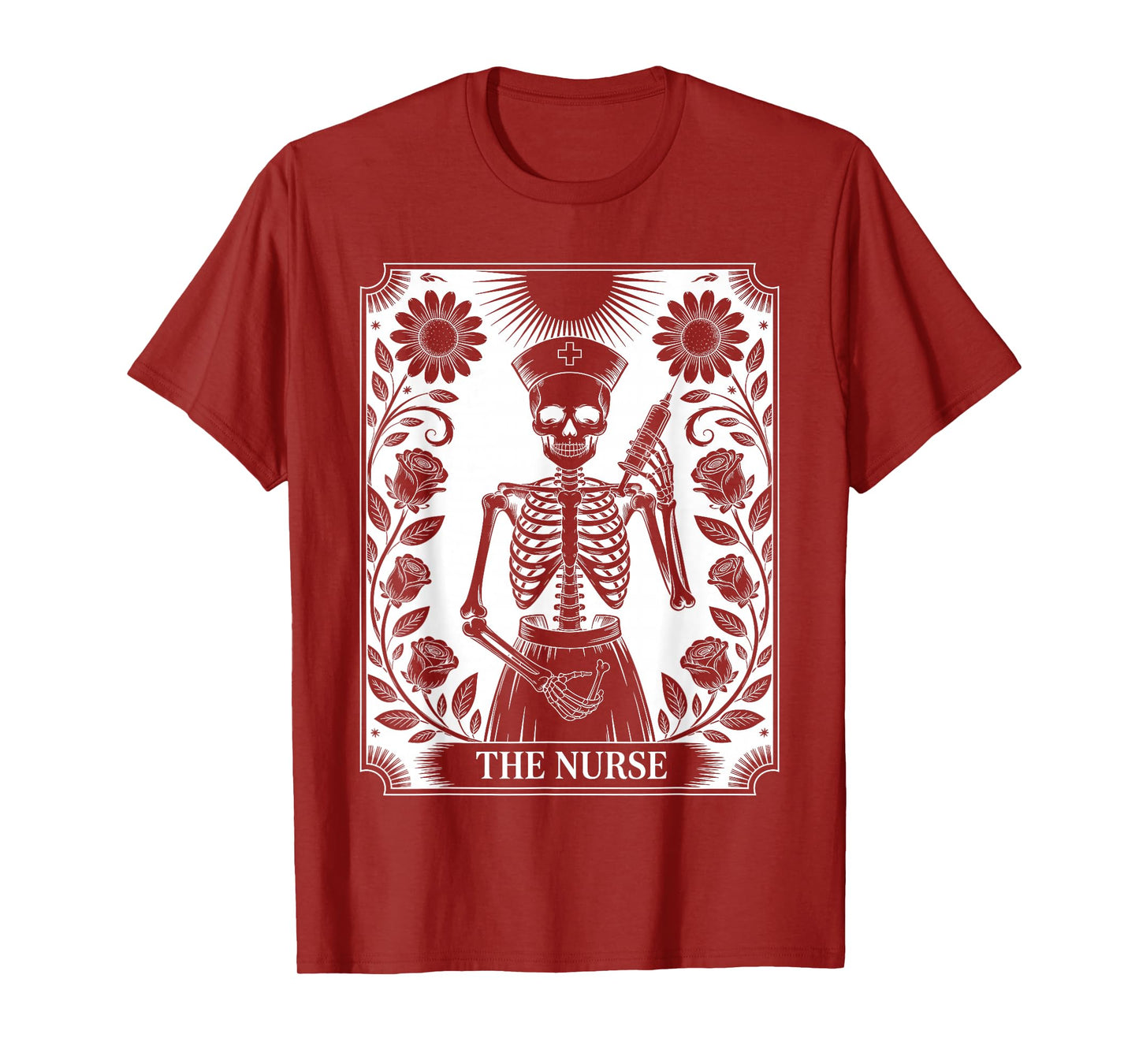The Nurse Skeleton Tarot Design T-Shirt