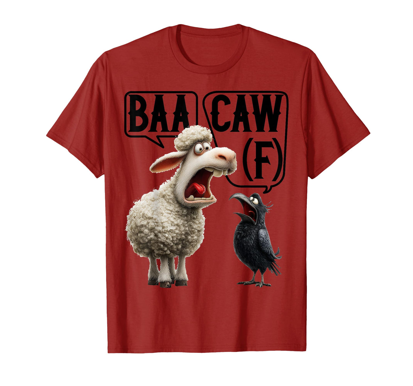 Funny Back Off Shirt – Baa-Caw-F Sheep & Crow MemeTee T-Shirt