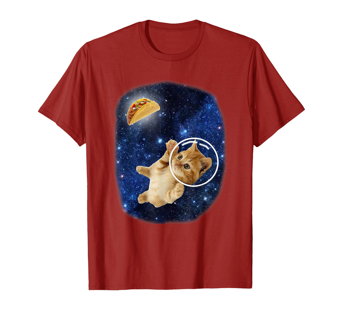 Astronaut Cat Crunchy Taco in Space Cute Galaxy Kitten T-Shirt for Men Women Kids