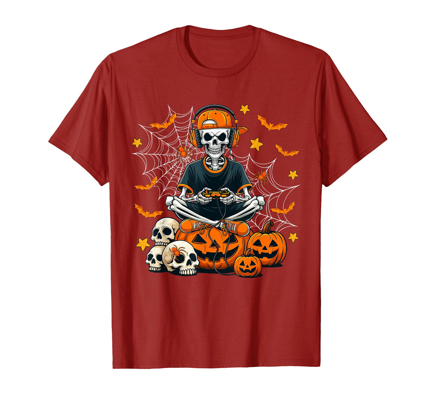 Bruh Halloween Skeleton Gamer Video Gaming Men Boys Kids T-Shirt