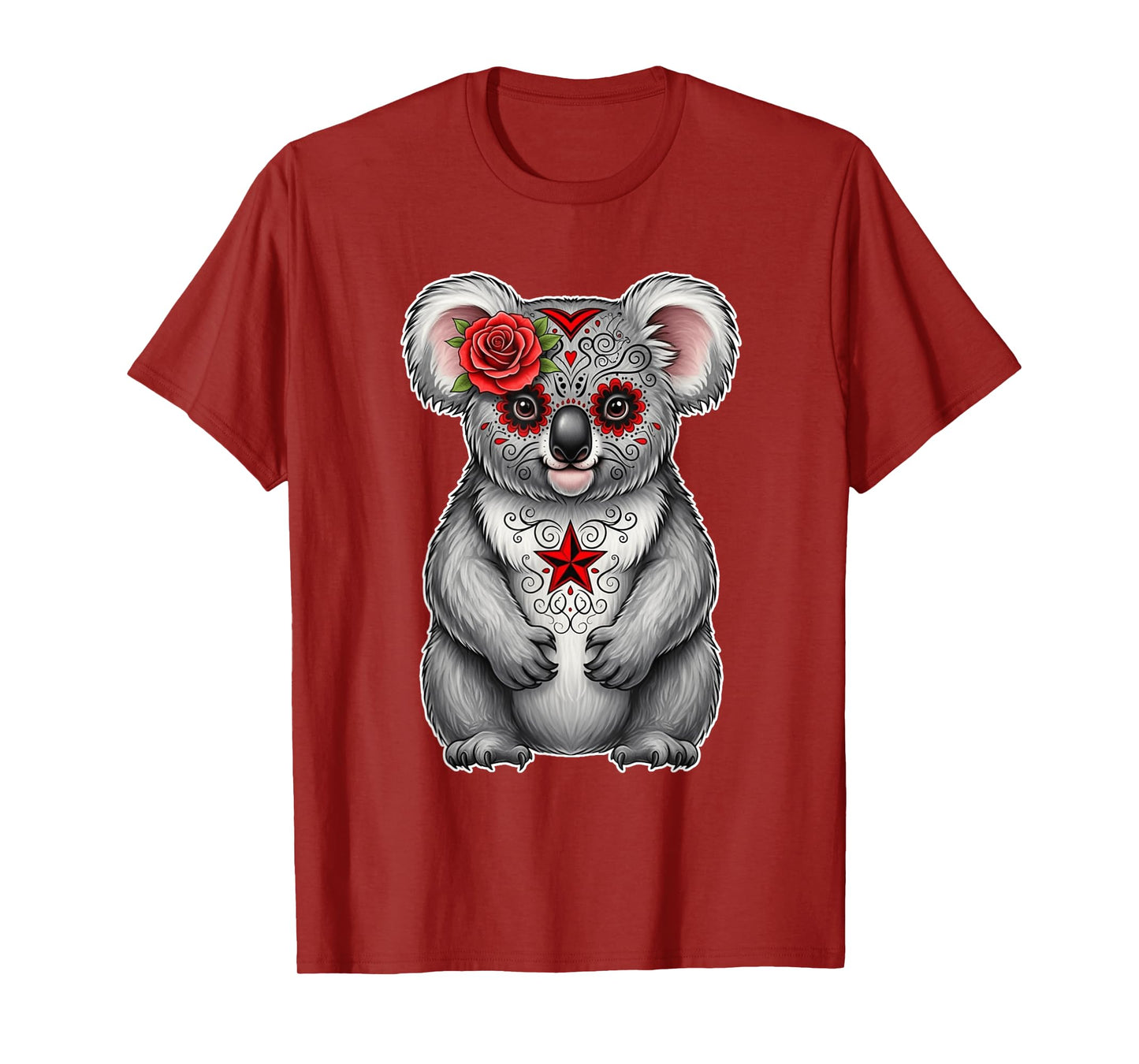 Sugar Skull Koala Halloween Graphic T-Shirt