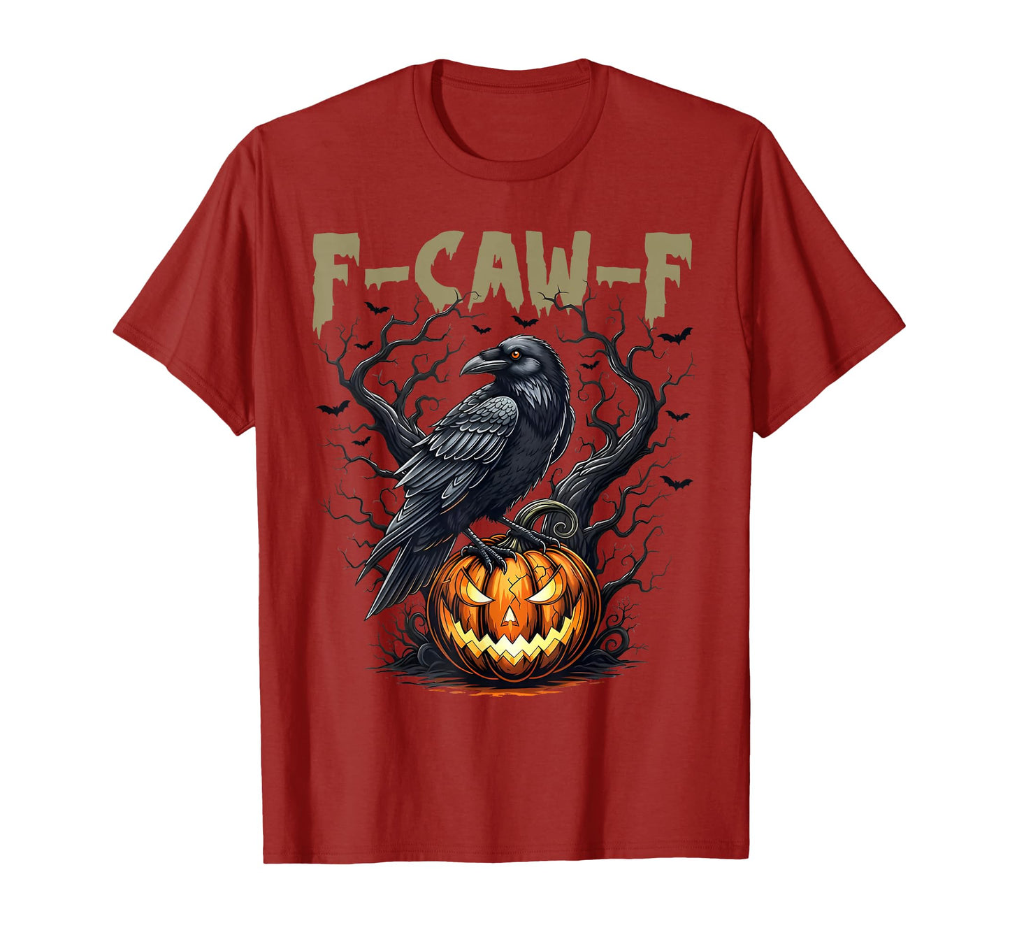 Vintage F-CAW-F Black Crow Funny Bird Moon Gothic Humor T-Shirt