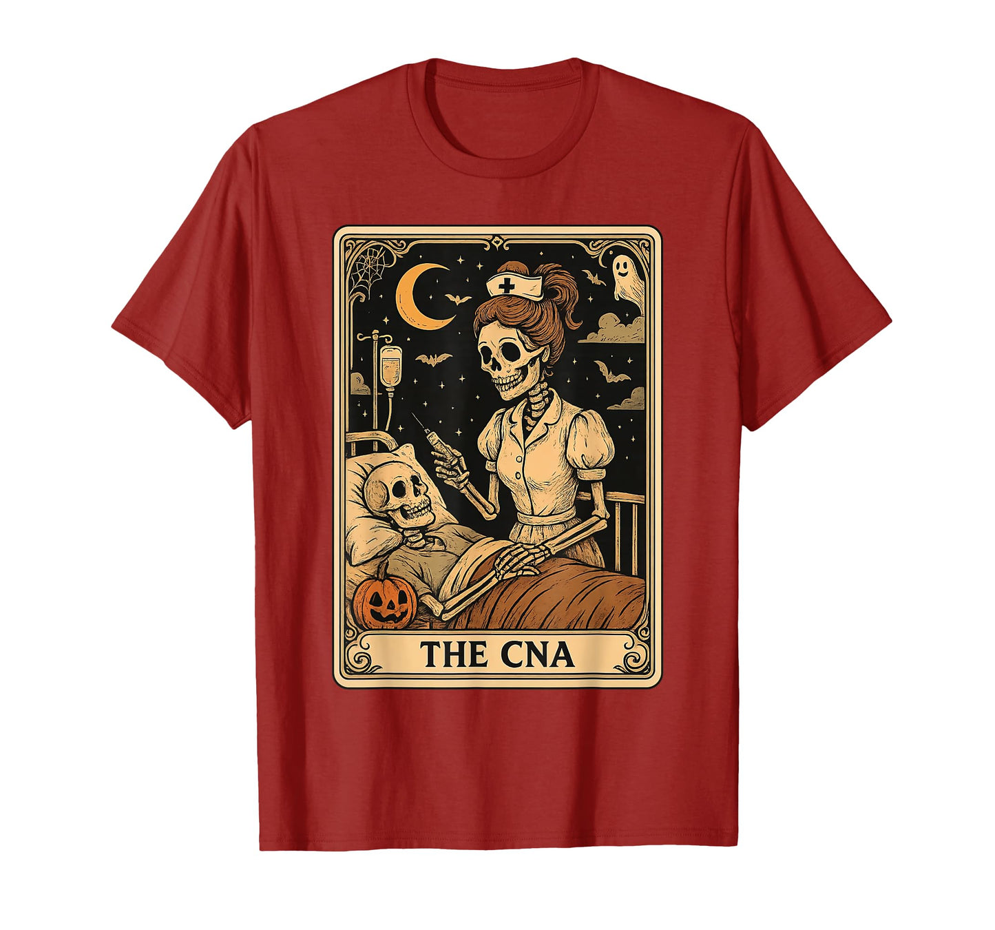 The CNA Tarot Card Spooky Skeleton Ghost Pumpkin Halloween T-Shirt