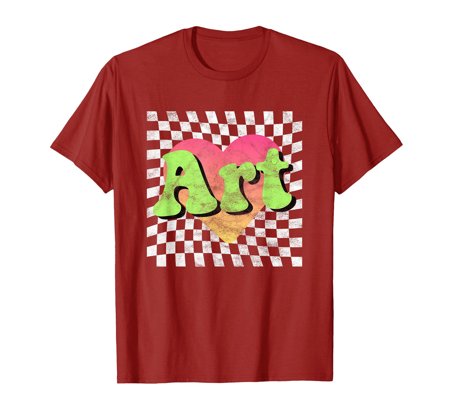 Art Teacher or Art Lover Heart Vintage Retro T-Shirt