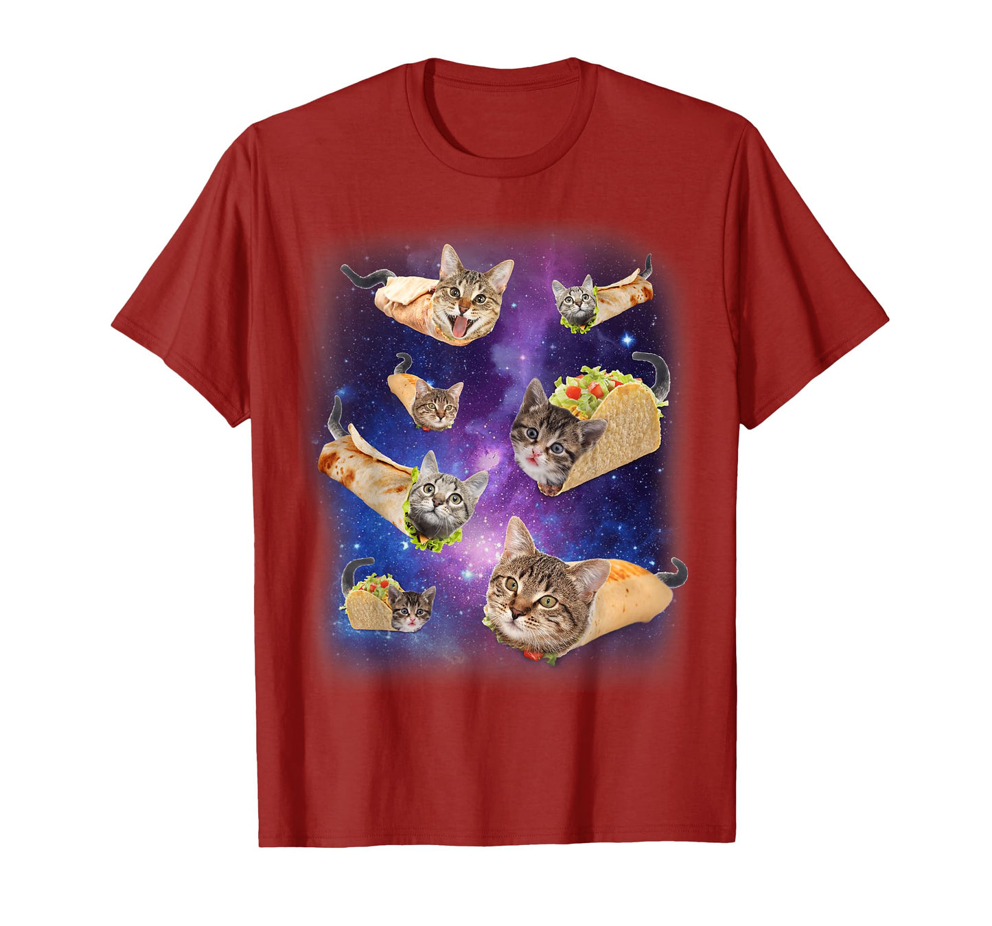 Burrito Cat and Taco Cat Space Galaxy Meme Tacocat Silly T-Shirt