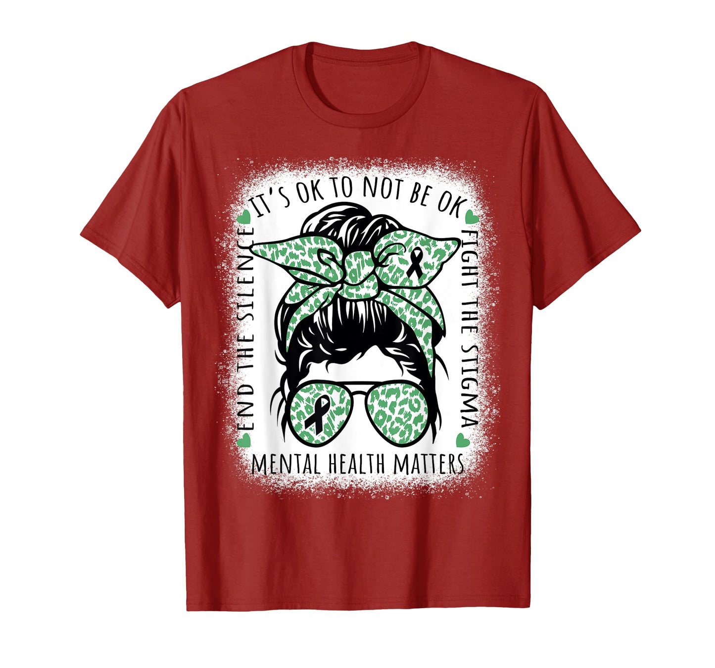 Mental Health Awareness Matters Mental Health Messy Bun T-Shirt