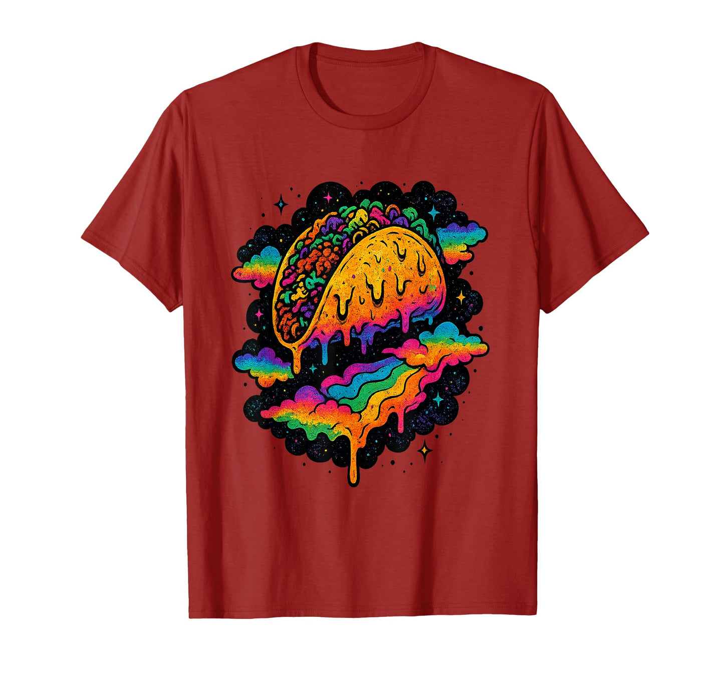 Psychedelic Rainbow Taco Cosmic Galaxy Dripping Colors T-Shirt