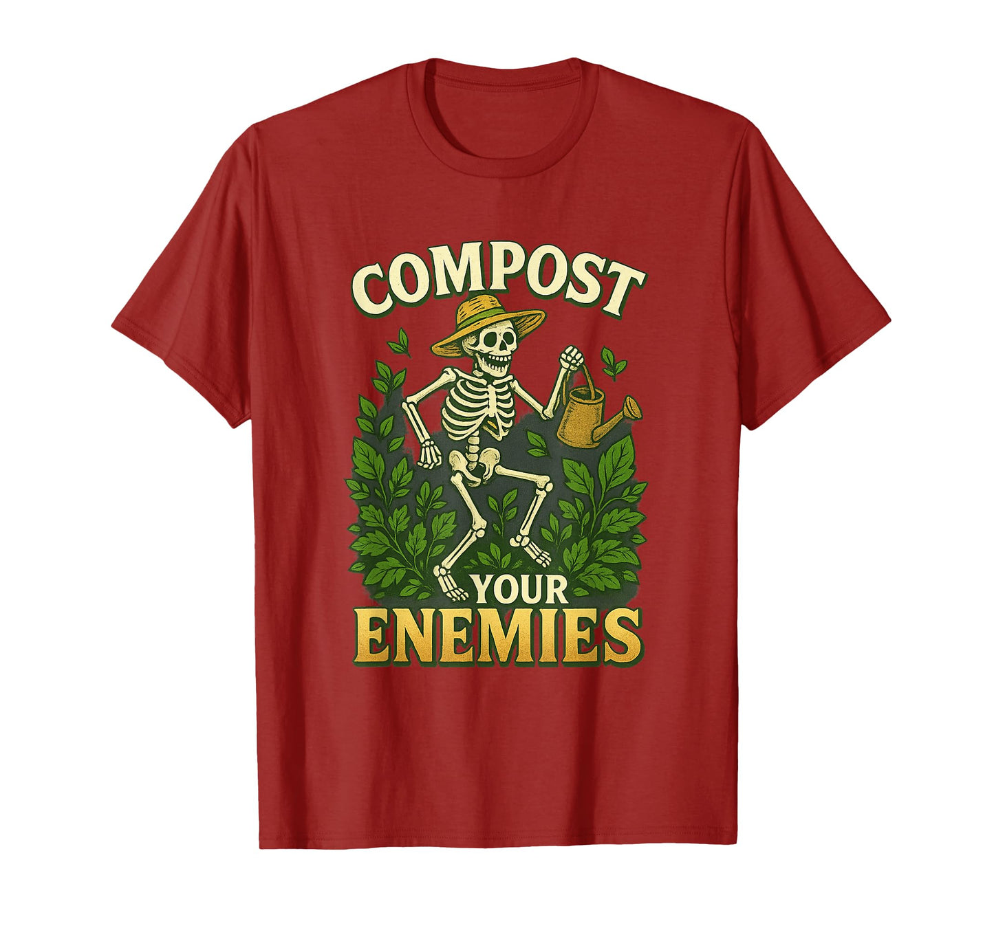 Funny Compost Your Enemies Gardening Skeleton Shirt T-Shirt