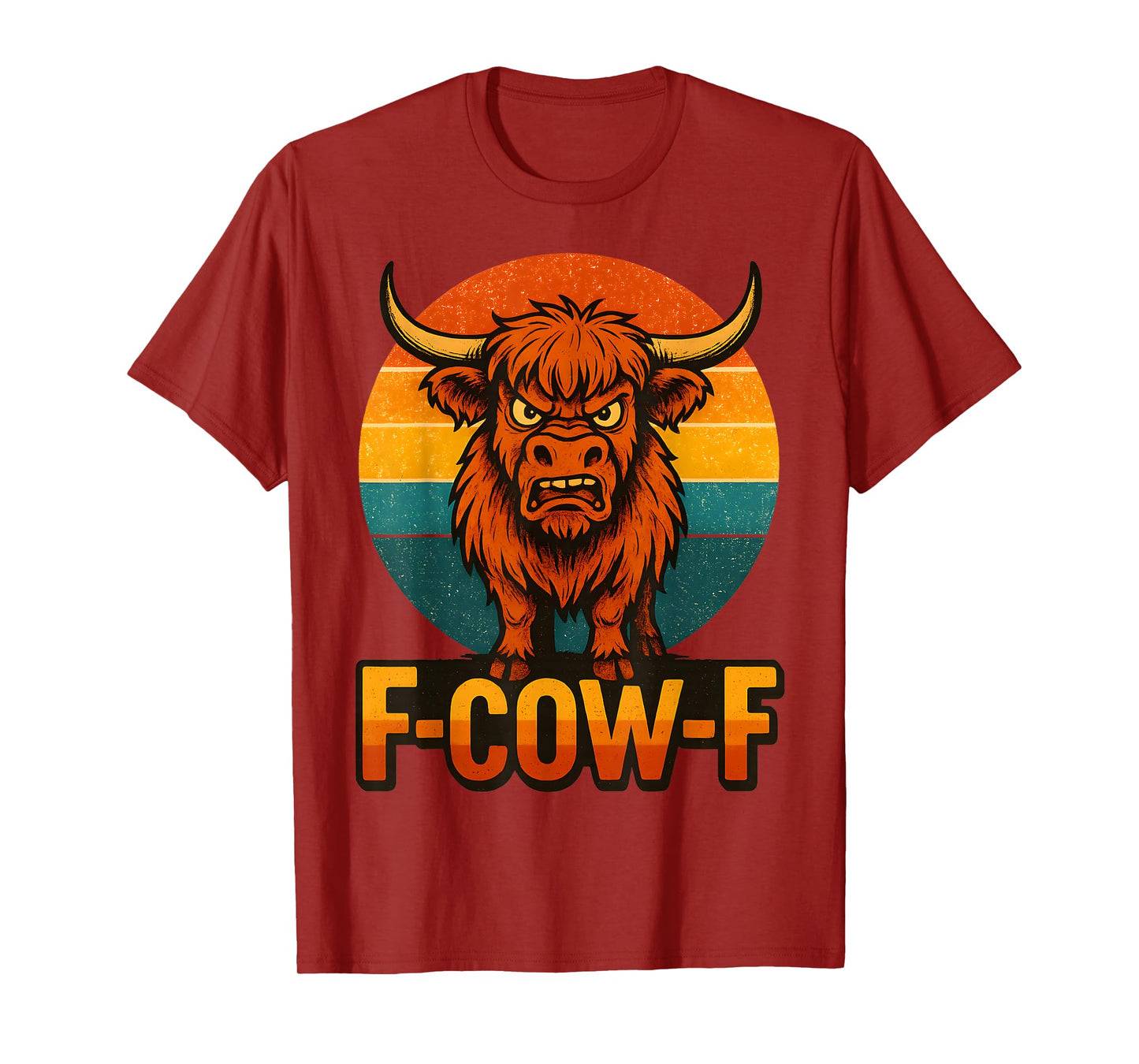 Cow F-Cow-F Funny F-Caw-F Highland Cow Adult Humor Meme Men T-Shirt