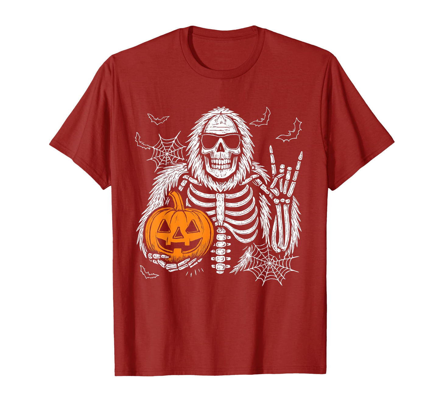 Spooky Bigfoot Jack O Lantern Skeleton Halloween Boys Men's T-Shirt