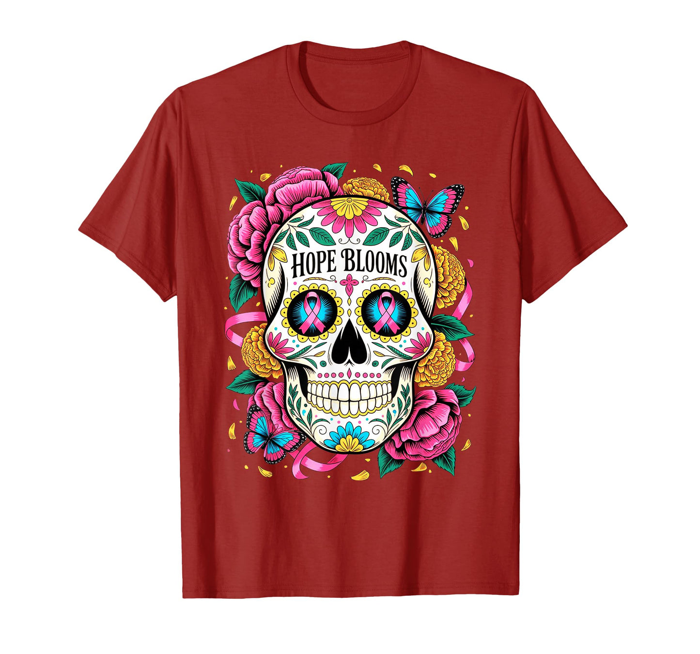 Breast Cancer Awareness Halloween Skull, Women T-Shirt
