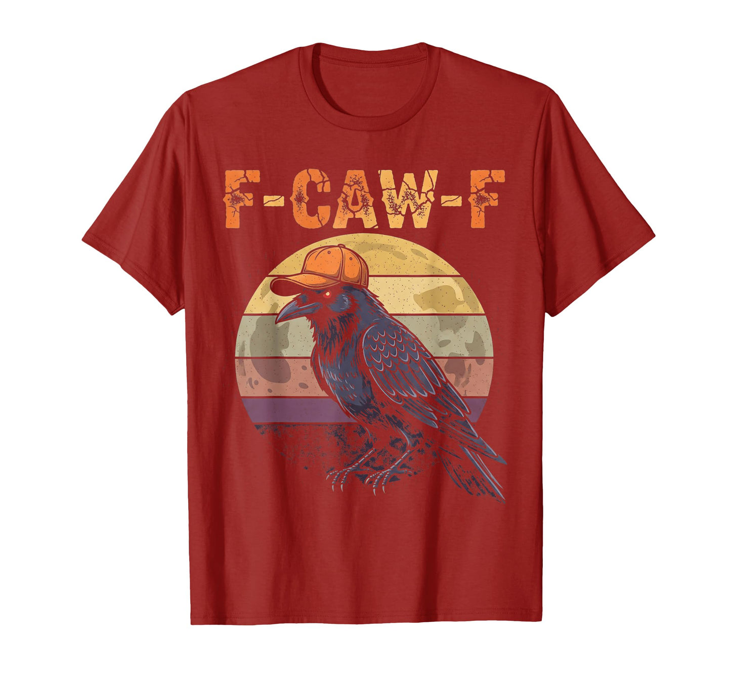 F-Caw-F Black Bird Crow Funny Gothic Halloween Vintage Humor T-Shirt