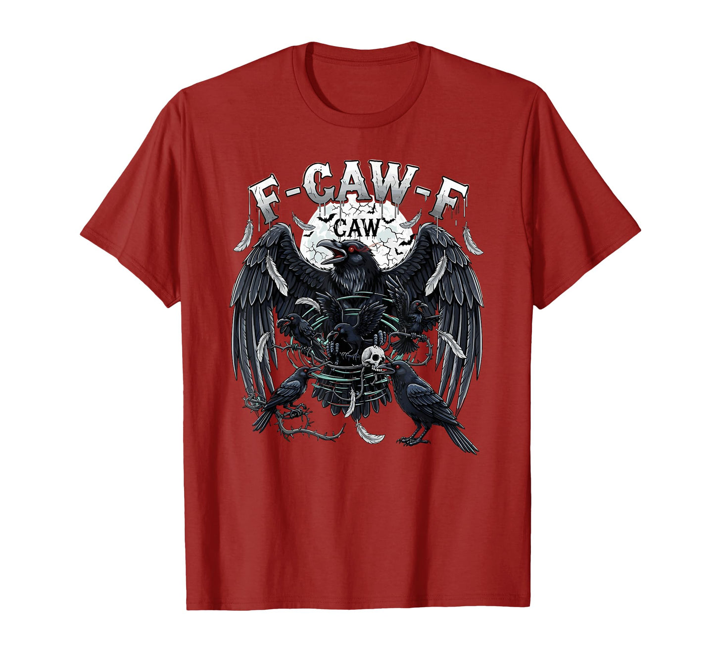 F-CAW-F Raven Dark Crow Skull Gothic Moon T-Shirt
