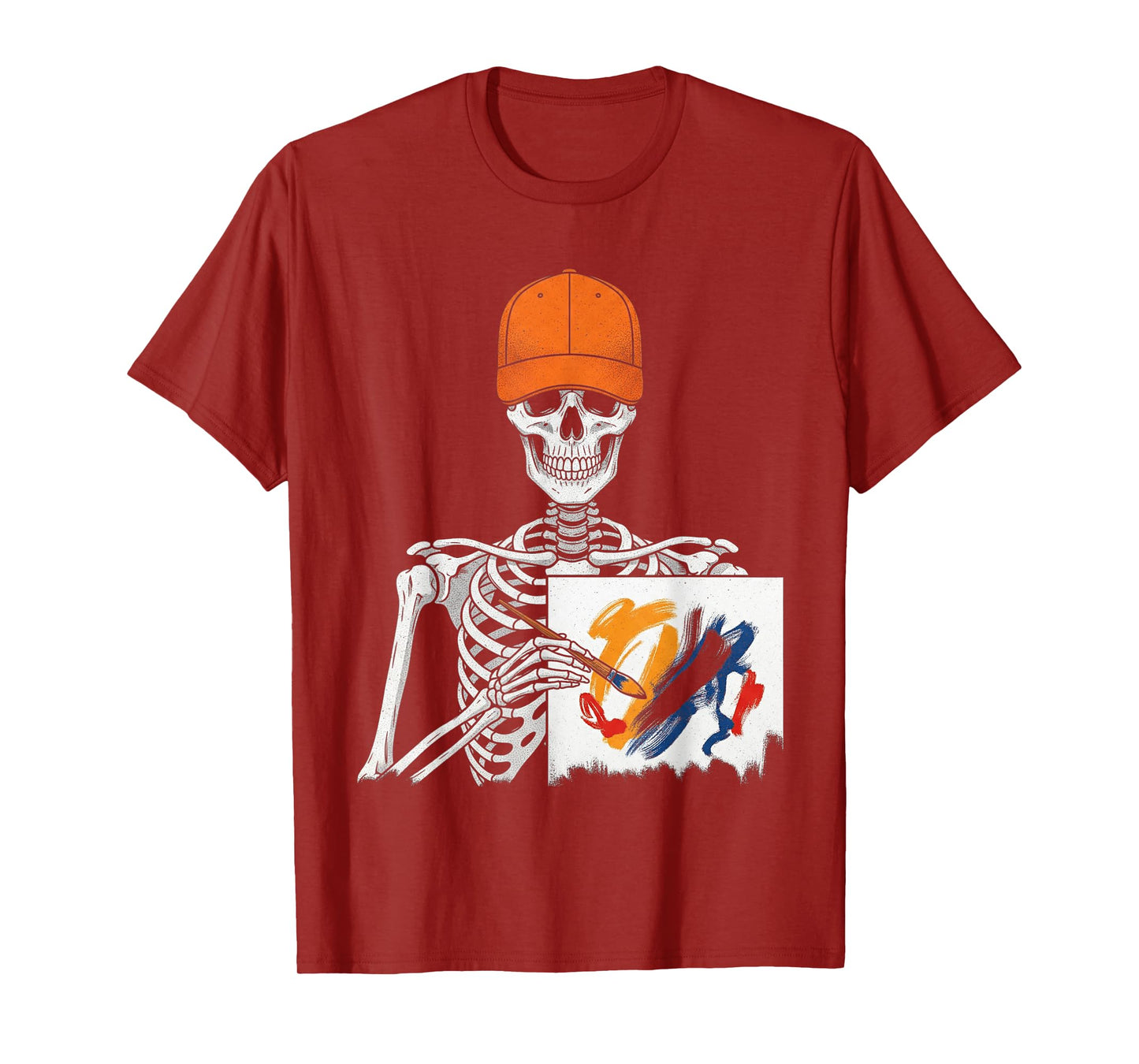 Skeleton Paint Halloween Funny Spooky Skeleton Painting T-Shirt
