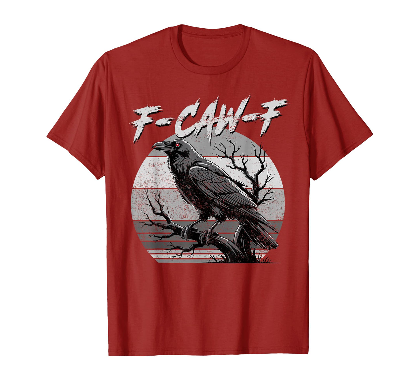 Black Crow, F-Caw-F Funny Black Bird Moon Gothic Adult Humor T-Shirt