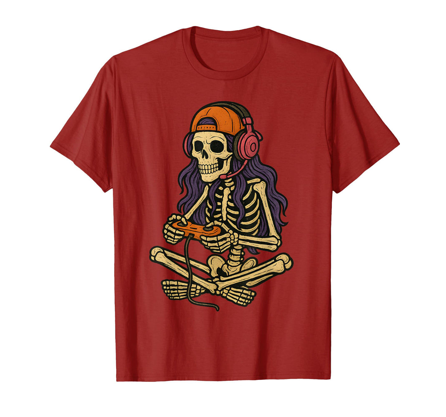 Halloween Skeleton Gamer Video Gaming Funny Gaming Skeleton T-Shirt