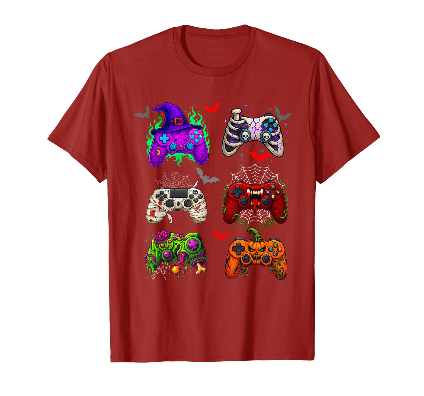Halloween Skeleton Gaming Controllers Mummy Boys Video Game T-Shirt