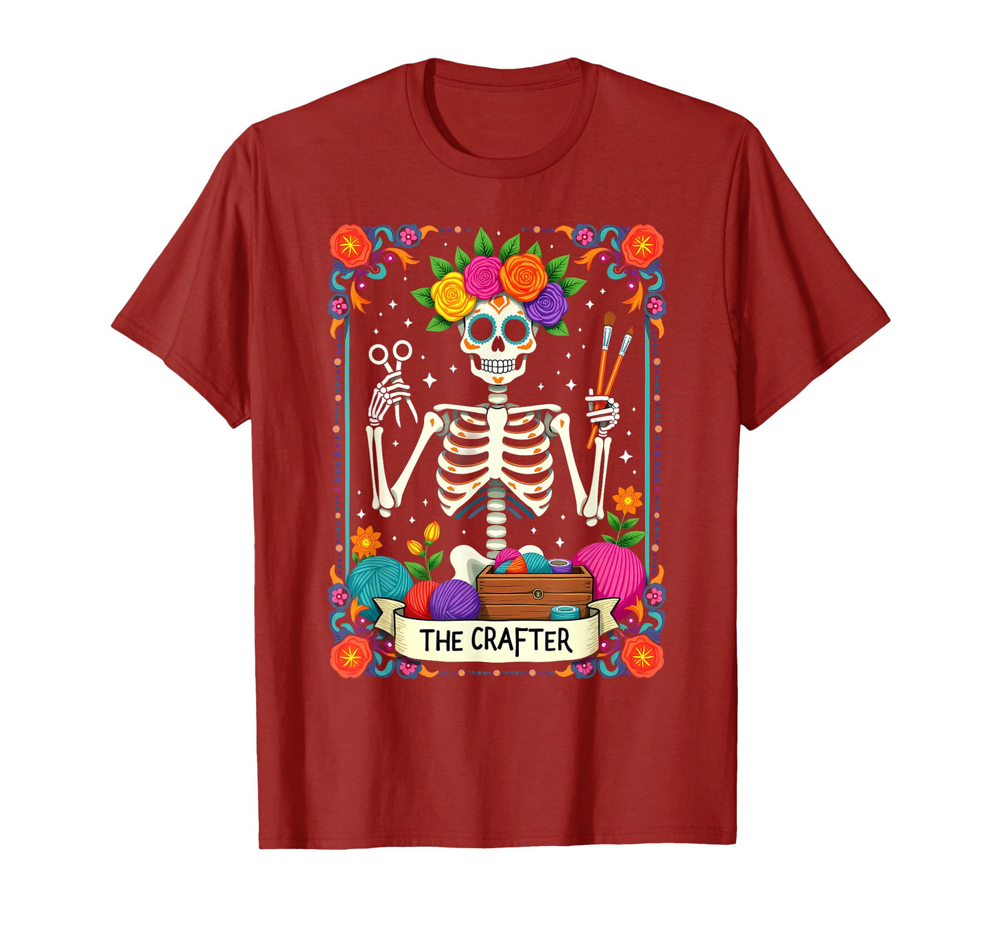 Gothic Tarot Card The Crafter Skeleton T-Shirt