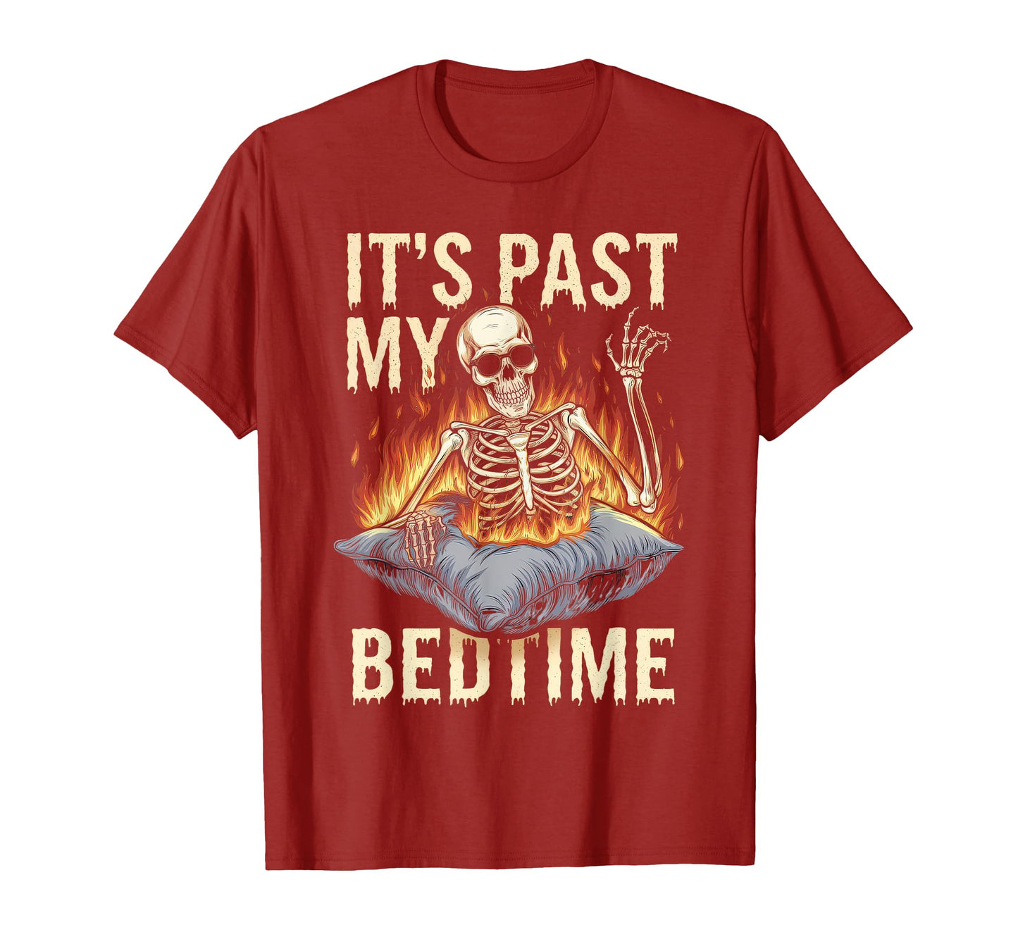 Funny Tshirt Men Humor Skeleton Meme Sarcastic Ironic Tired T-Shirt