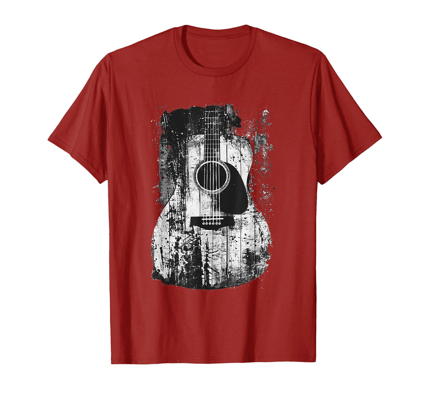 Acoustic Guitar, Vintage, Distressed, Rock & Roll Music. T-Shirt