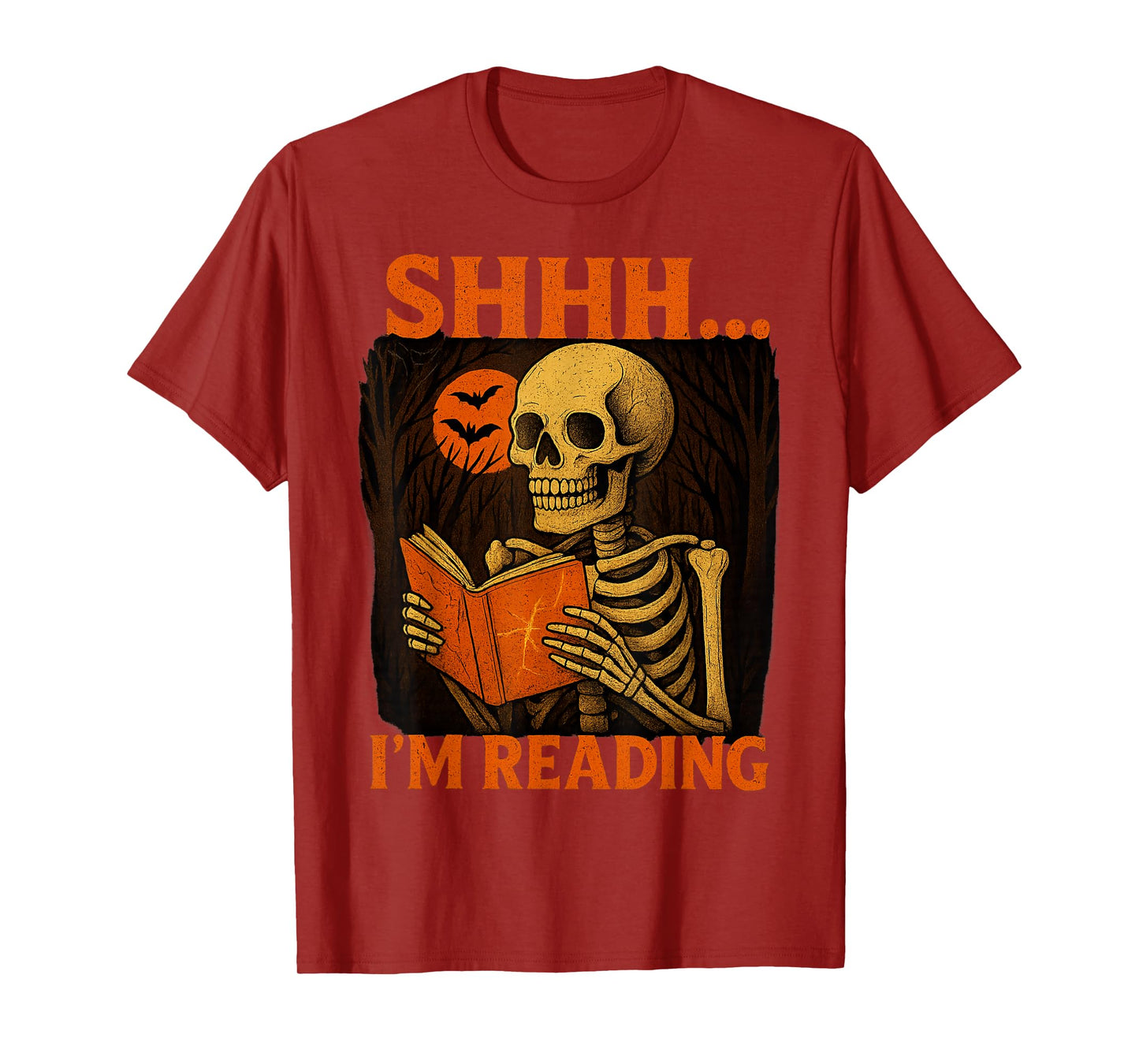 Halloween Skeleton Reading Book Shhh I’m Reading T-Shirt