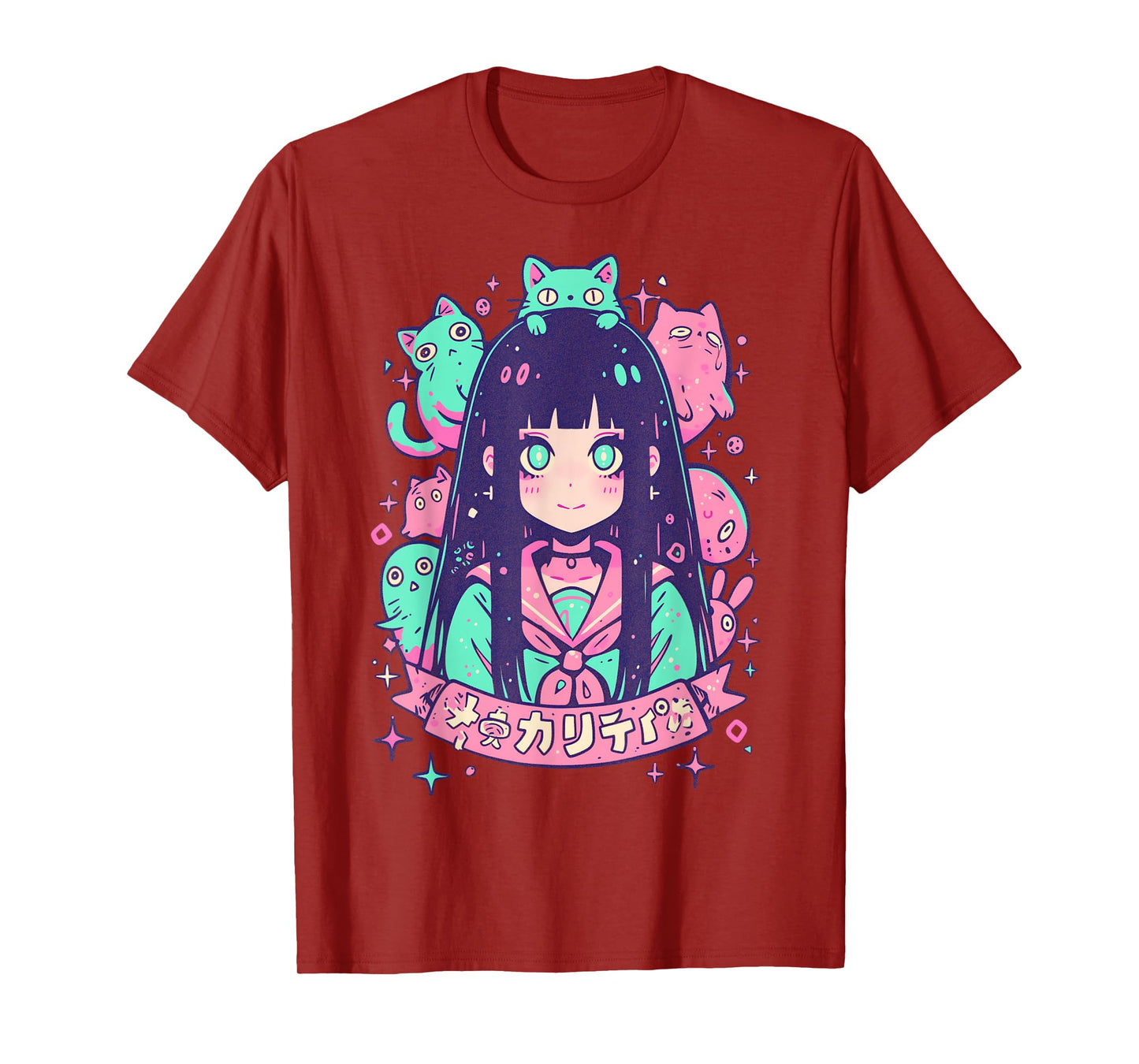 Goth Grunge Demon Anime Girl Waifu Horror Alt Aesthetic T-Shirt