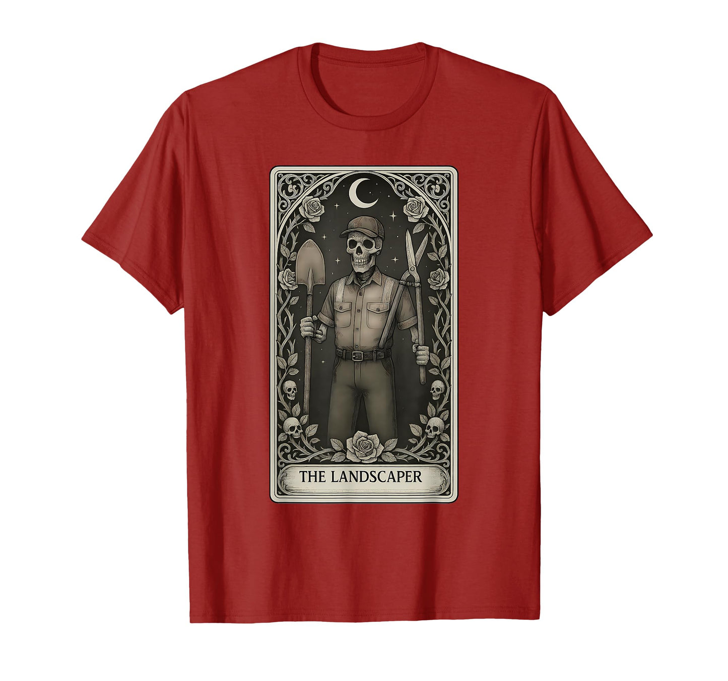 The Landscaper Skeleton Tarot Card T-Shirt