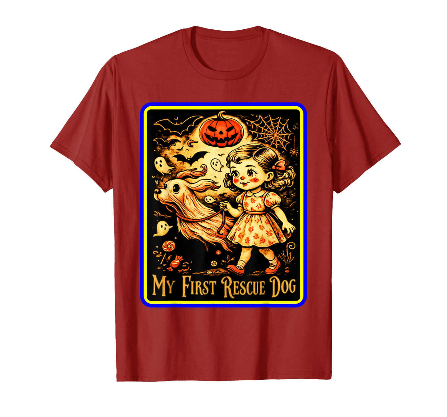 My First Rescue Dog Halloween – Cute Zombie Skeleton Ghost T-Shirt