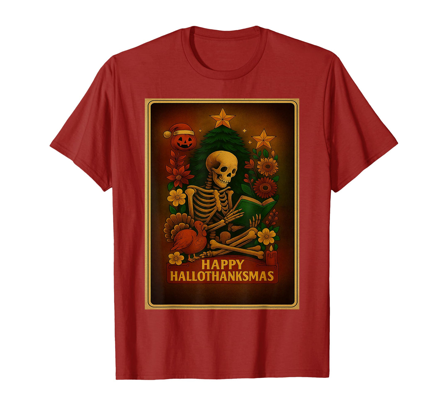 Happy hallothanksmas for Halloween thanksmas Holiday Season T-Shirt