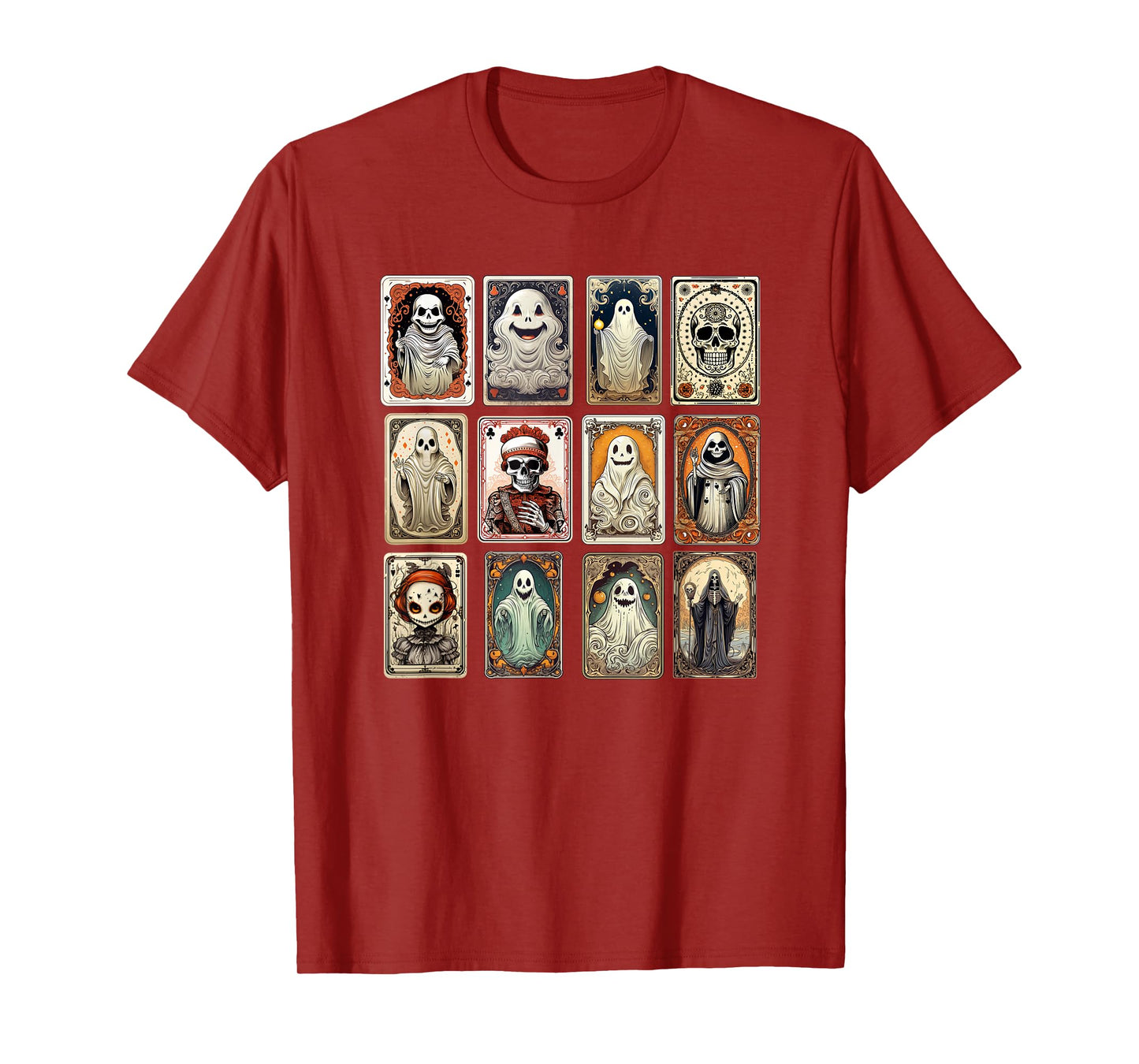 Retro Halloween Stamp Tarot Funny Spooky T-Shirt
