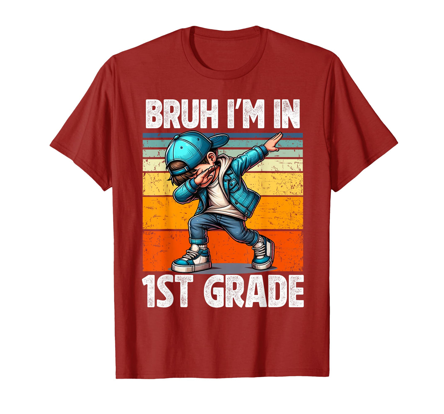 Bruh I'm in 1st Grade Student First Grade Dabbing Boy T-Shirt
